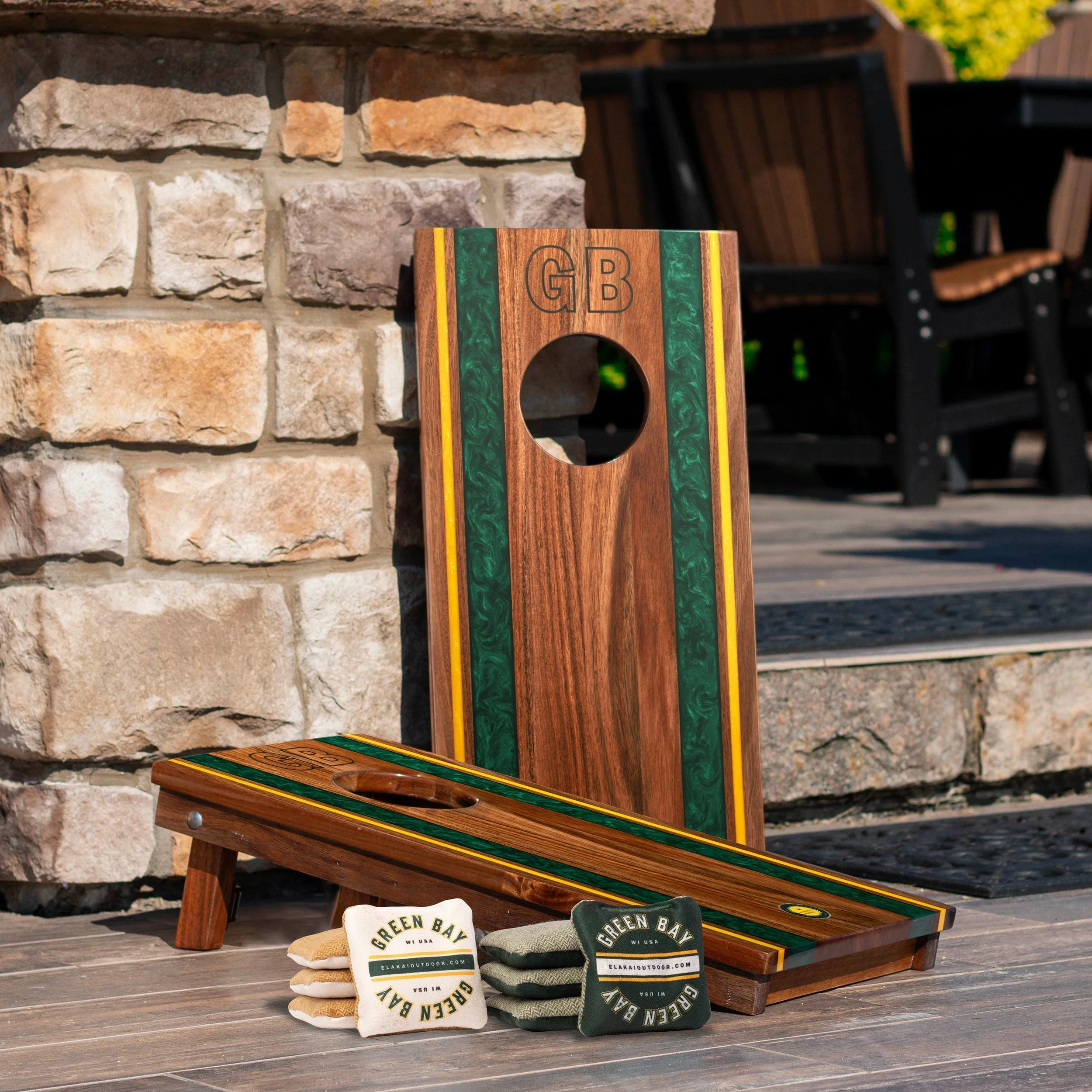 1ft x 2ft Gameday Teams Epoxy Resin Wood Compact Travel Cornhole Board Set - Image 71