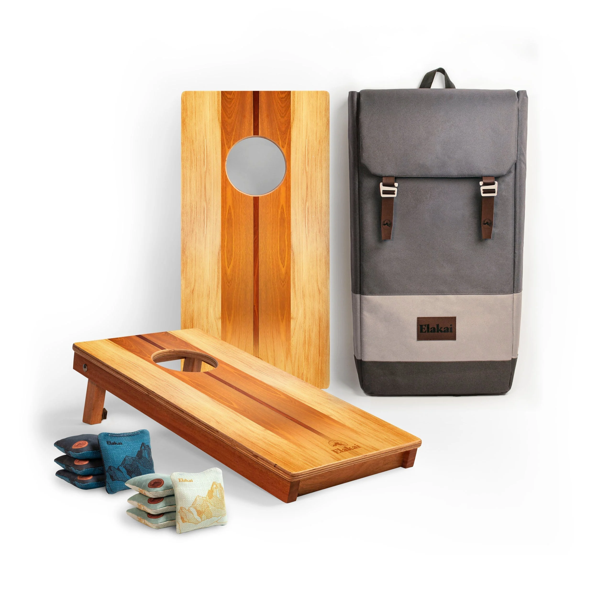 1ft x 2ft Graphic Wood Travel Cornhole Set | Natural Surf Beach Collection - Image 20