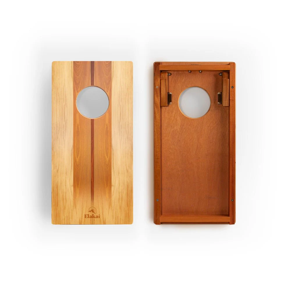 1ft x 2ft Graphic Wood Travel Cornhole Set | Natural Surf Beach Collection - Image 21