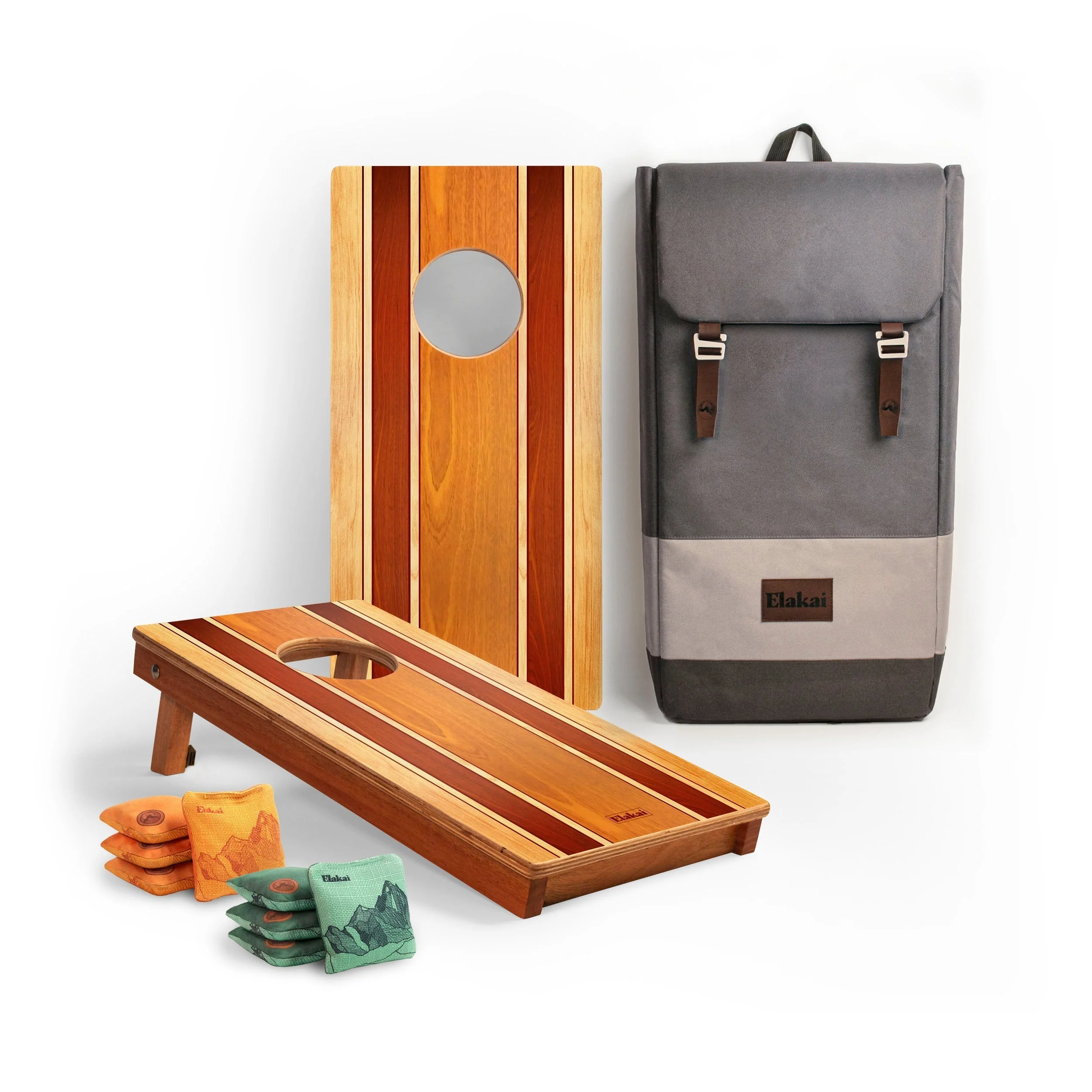 1ft x 2ft Graphic Wood Travel Cornhole Set | Natural Surf Beach Collection - Image 23