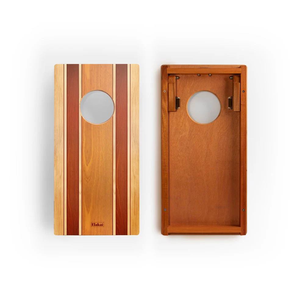 1ft x 2ft Graphic Wood Travel Cornhole Set | Natural Surf Beach Collection - Image 24