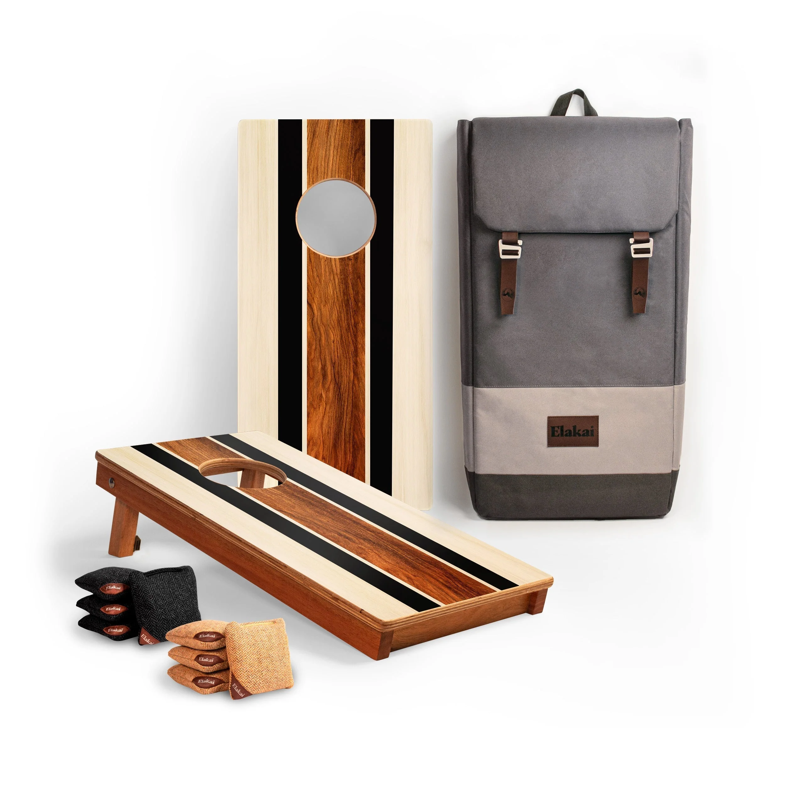 1ft x 2ft Graphic Wood Travel Cornhole Set | Natural Surf Beach Collection - Image 26