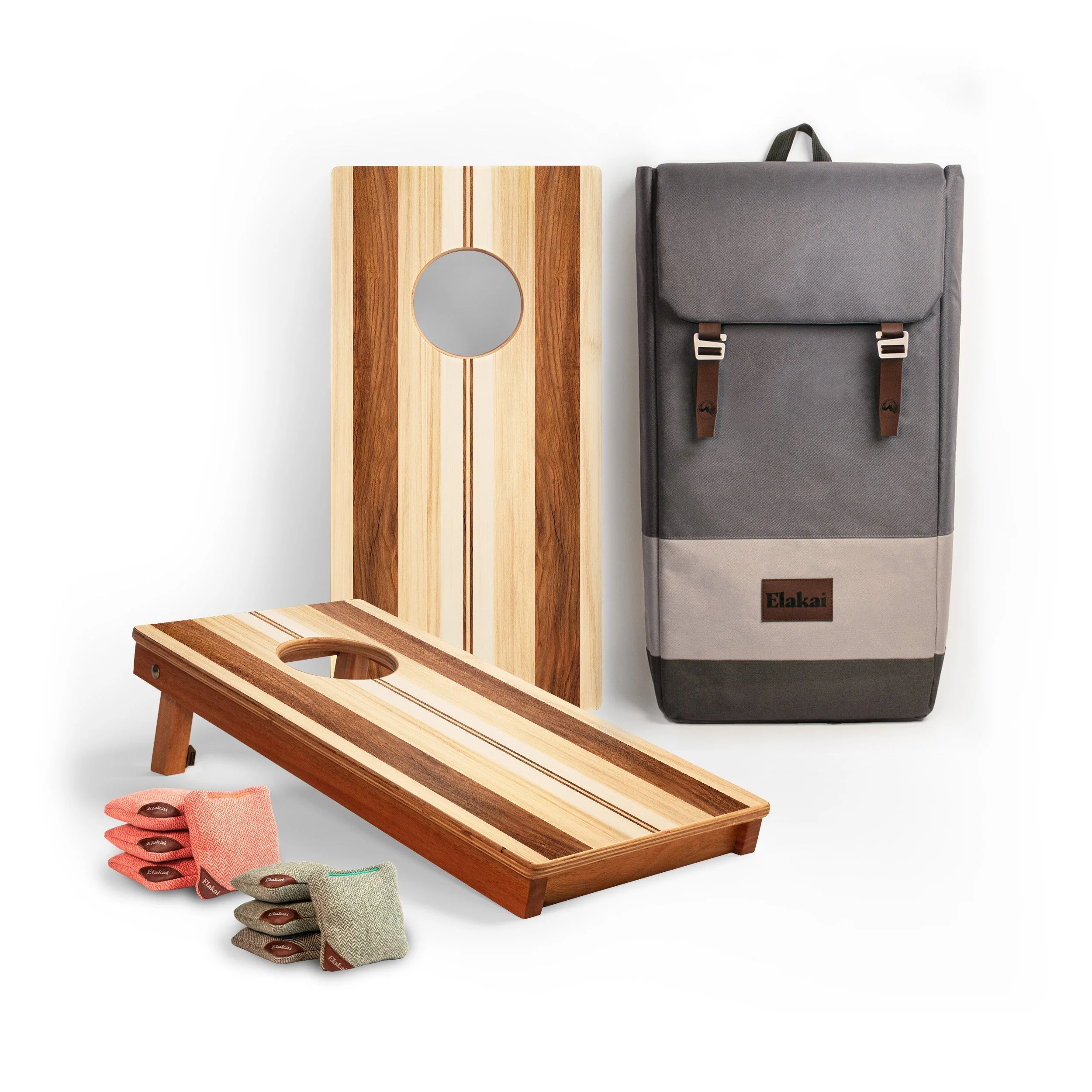 1ft x 2ft Graphic Wood Travel Cornhole Set | Natural Surf Beach Collection - Image 29