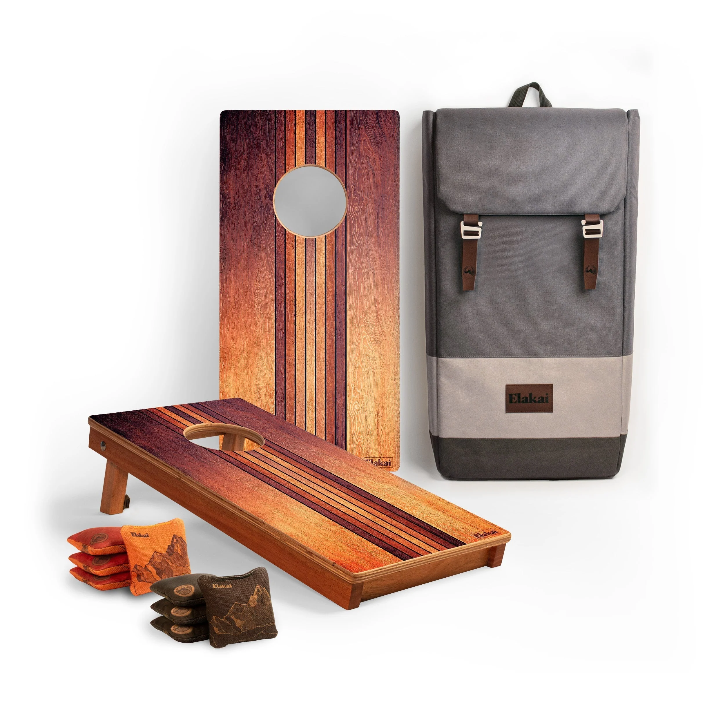 1ft x 2ft Graphic Wood Travel Cornhole Set | Natural Surf Beach Collection - Image 32
