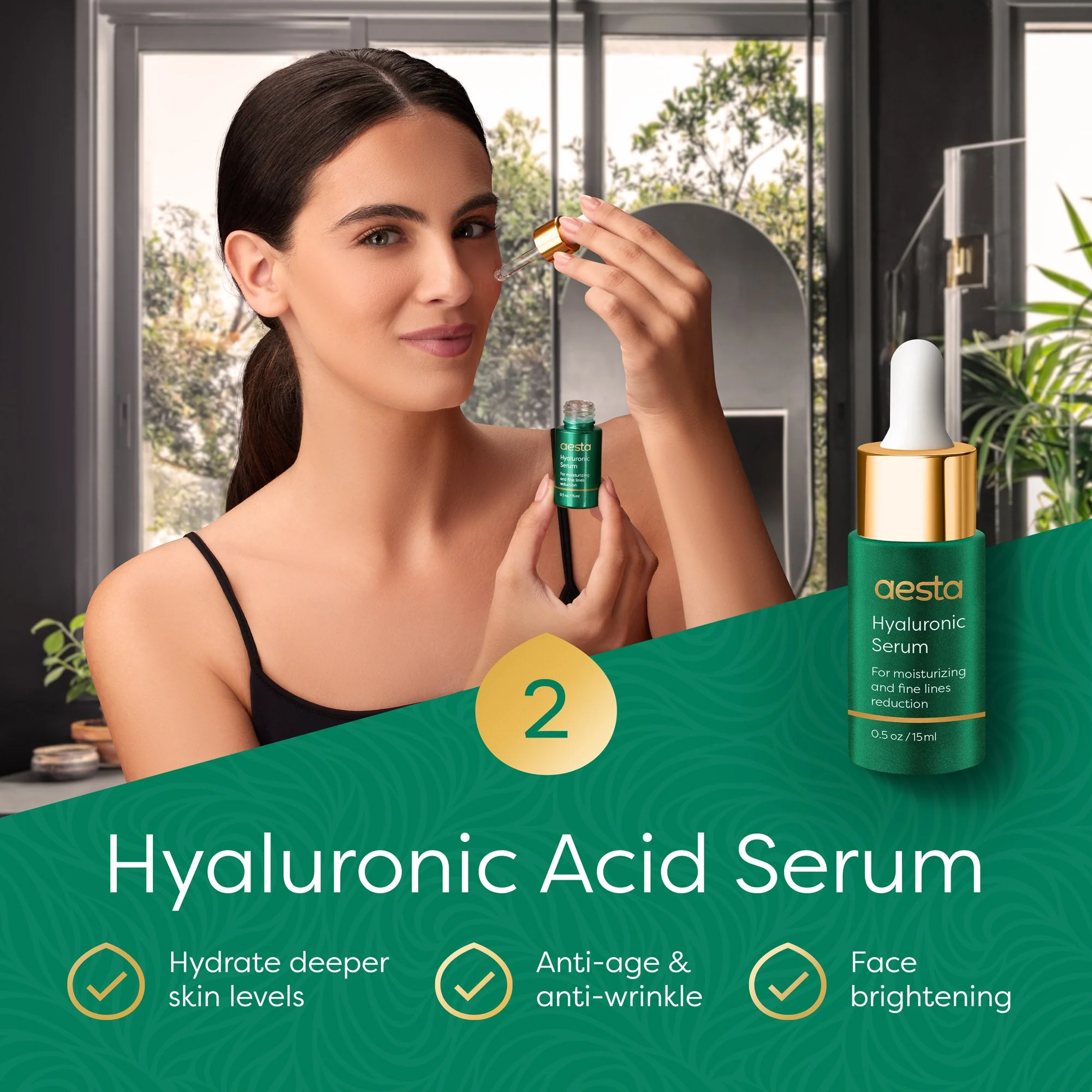 Aesta Green Tea Mask Stick + Hyaluronic Acid Serum for Face Treatment | Gradual Blackhead Remover | Pore-Cleaning, Detoxifying Face Mask, Skin Care Face Serum W/ Anti Aging and Anti Wrinkle Effects - Image 4