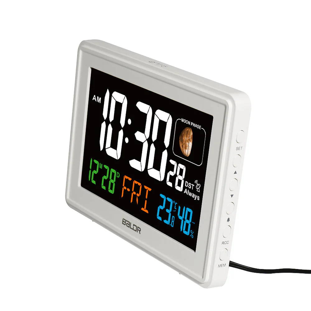 BALDR Atomic Alarm Clock – Large Digital Desk Clock with Thermometer, Humidity & Moon Phase Display - Image 13