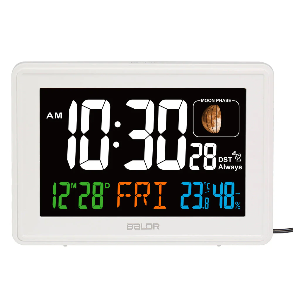 BALDR Atomic Alarm Clock – Large Digital Desk Clock with Thermometer, Humidity & Moon Phase Display - Image 3