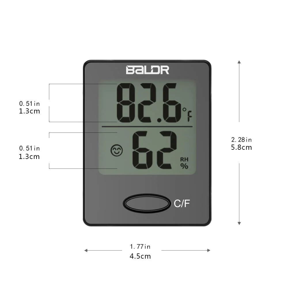BALDR Mini Digital Indoor Thermometer & Hygrometer - Image 4