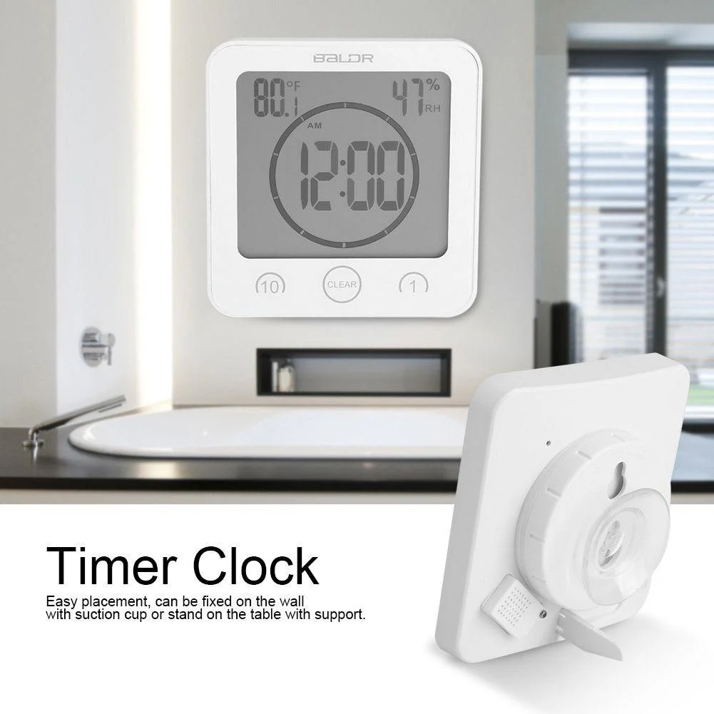 Waterproof Shower Clock w/ Timer (2 Packs) - Image 10