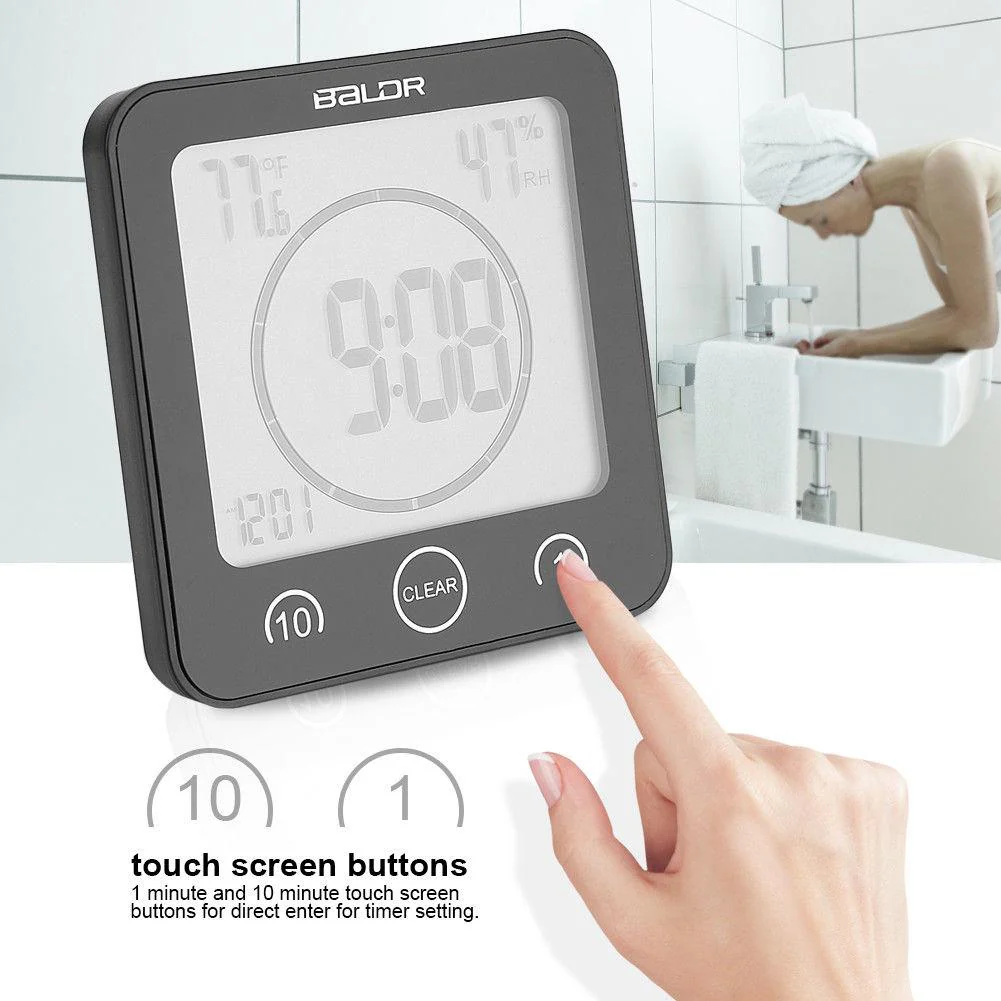 Waterproof Shower Clock w/ Timer (2 Packs) - Image 11