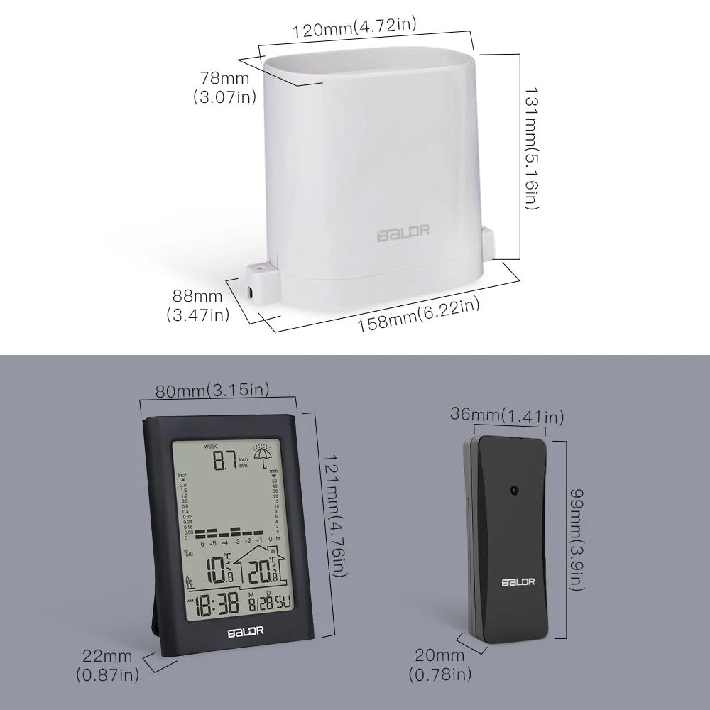 BALDR Wireless Rain Gauge With Remote Sensor - Image 3