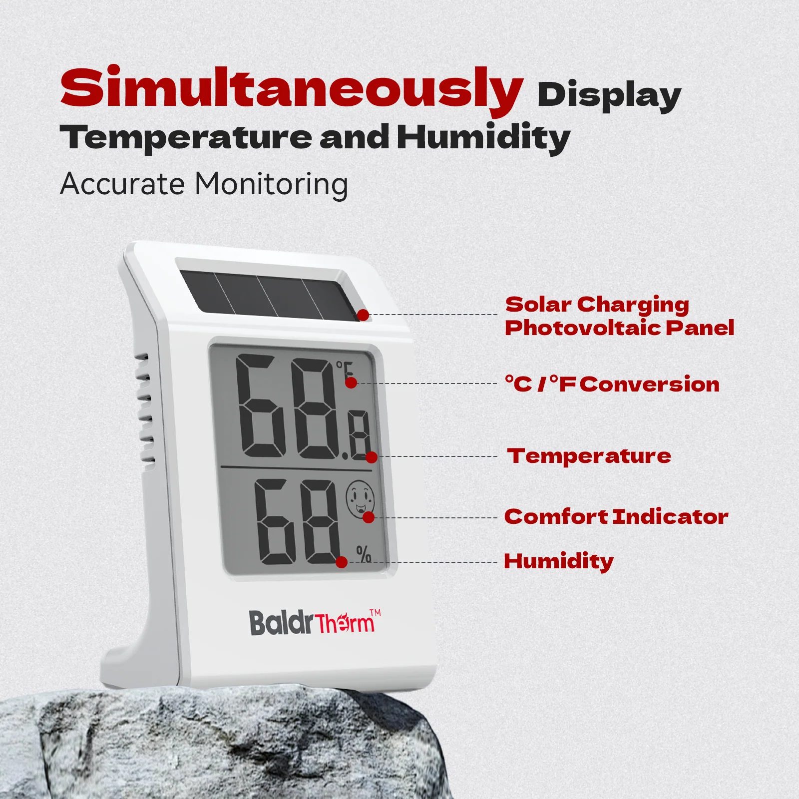 BaldrTherm Digital Thermometer and Hygrometer Meter - 2.2" Display - Image 2