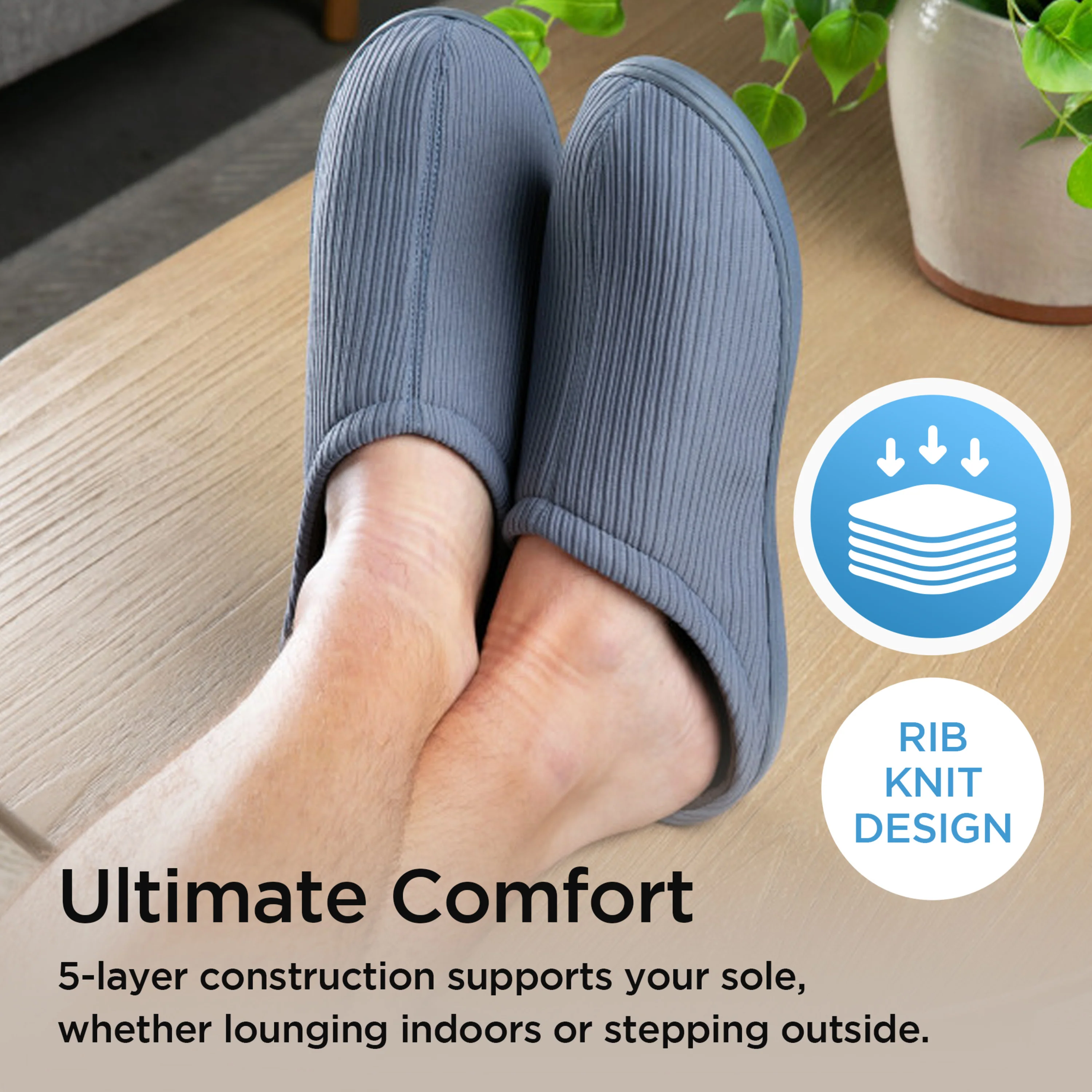 Brookstone Classic Comfort Memory Foam Slippers - Men's - Image 17