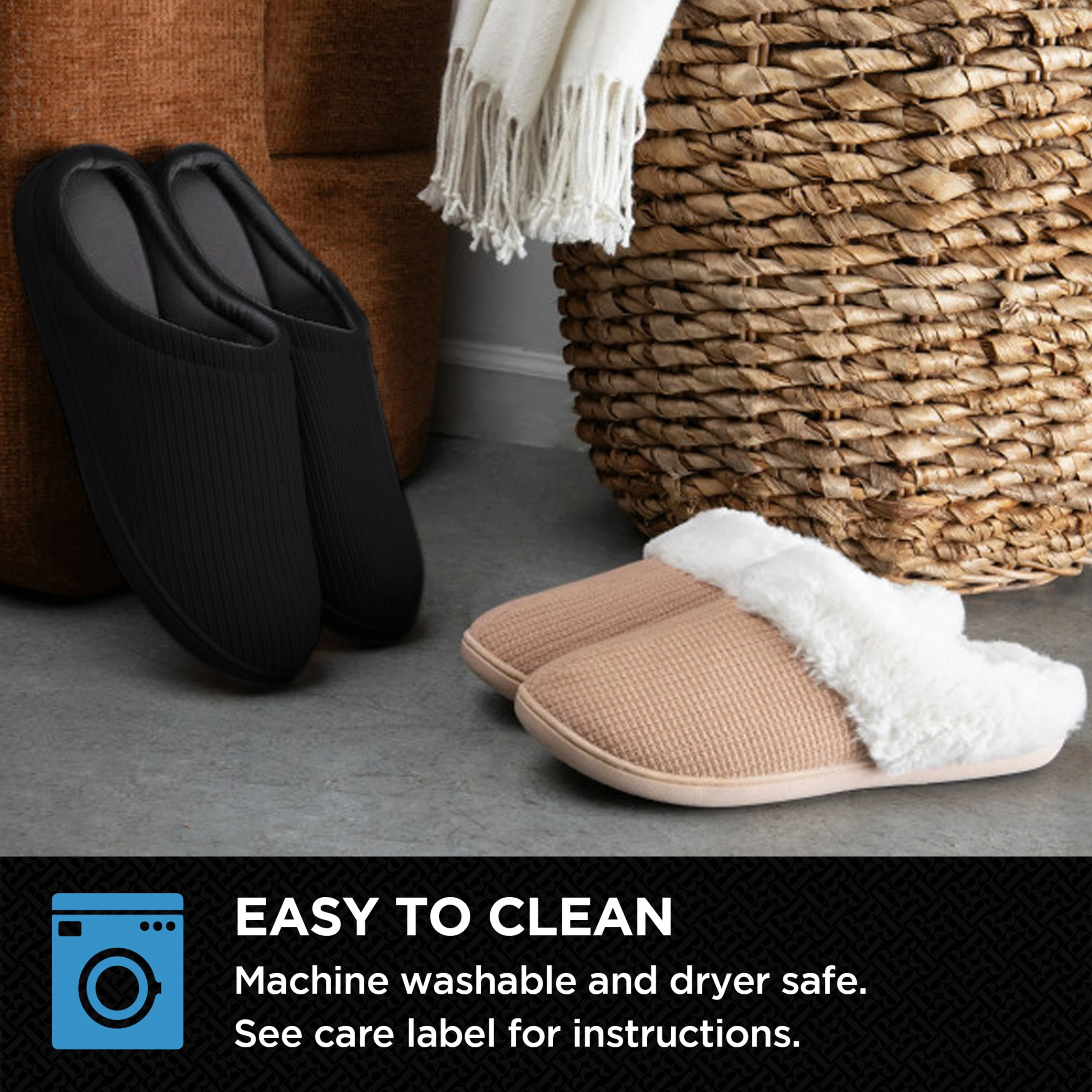 Brookstone Classic Comfort Memory Foam Slippers - Men's - Image 41