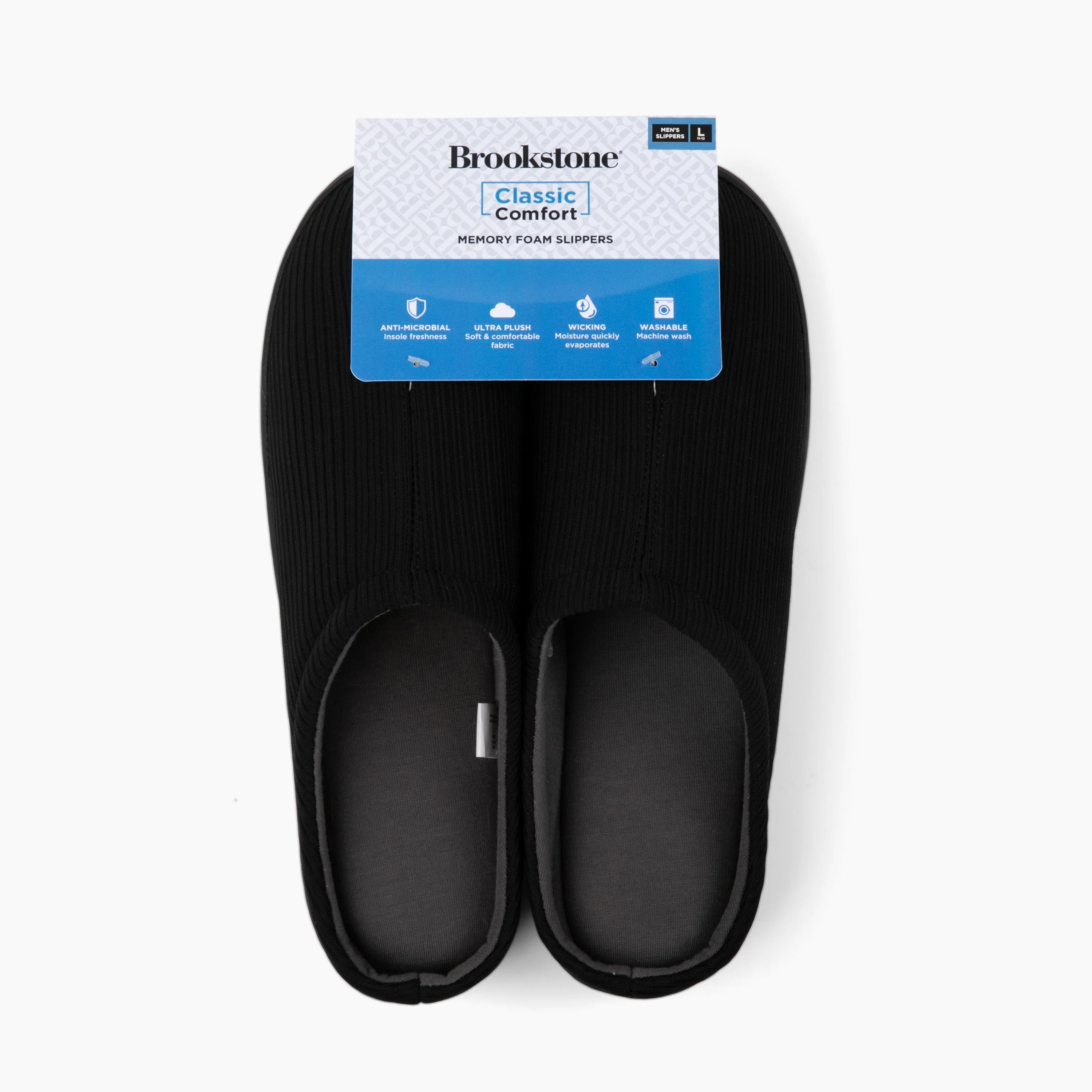 Brookstone Classic Comfort Memory Foam Slippers - Men's - Image 42