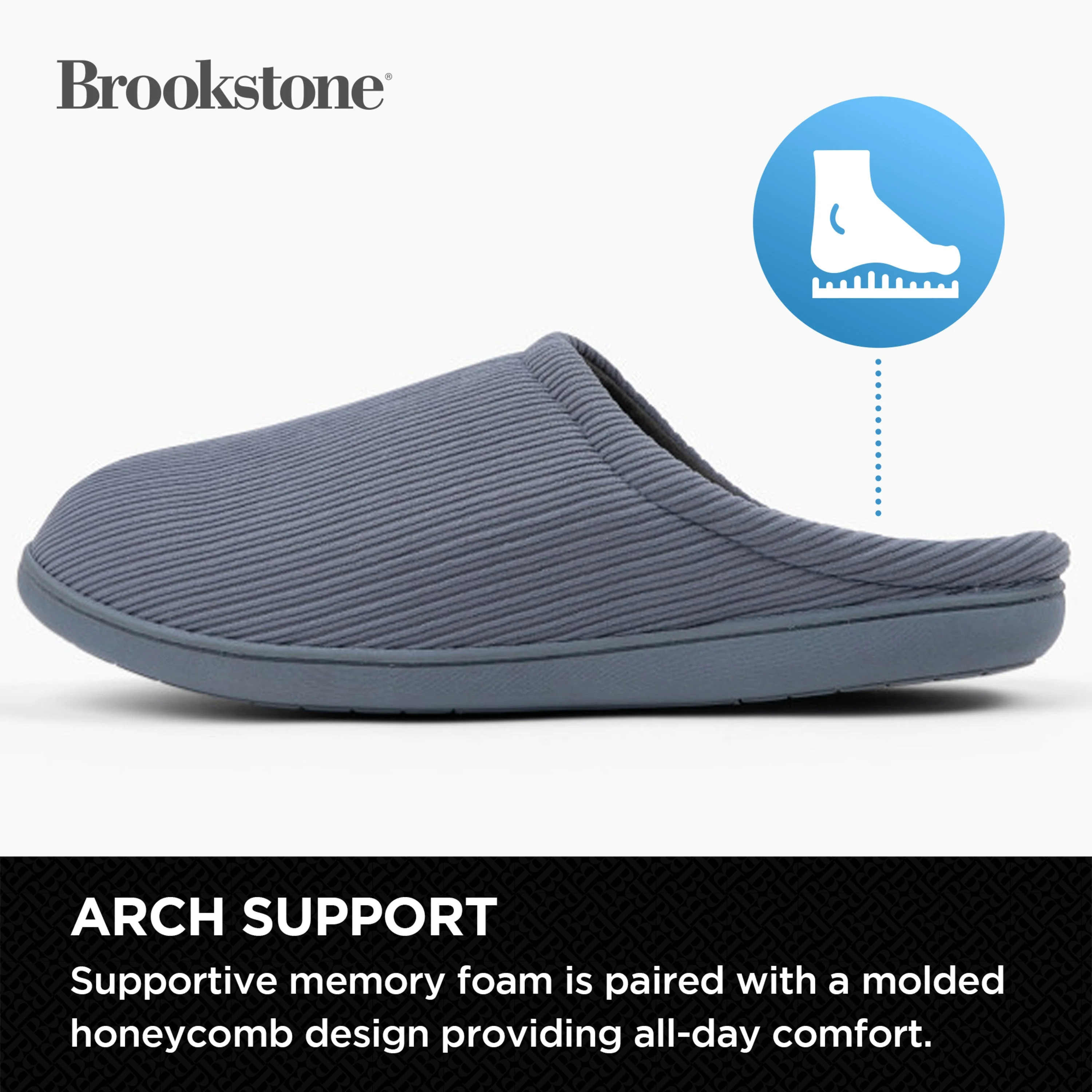 Brookstone Classic Comfort Memory Foam Slippers - Men's - Image 49