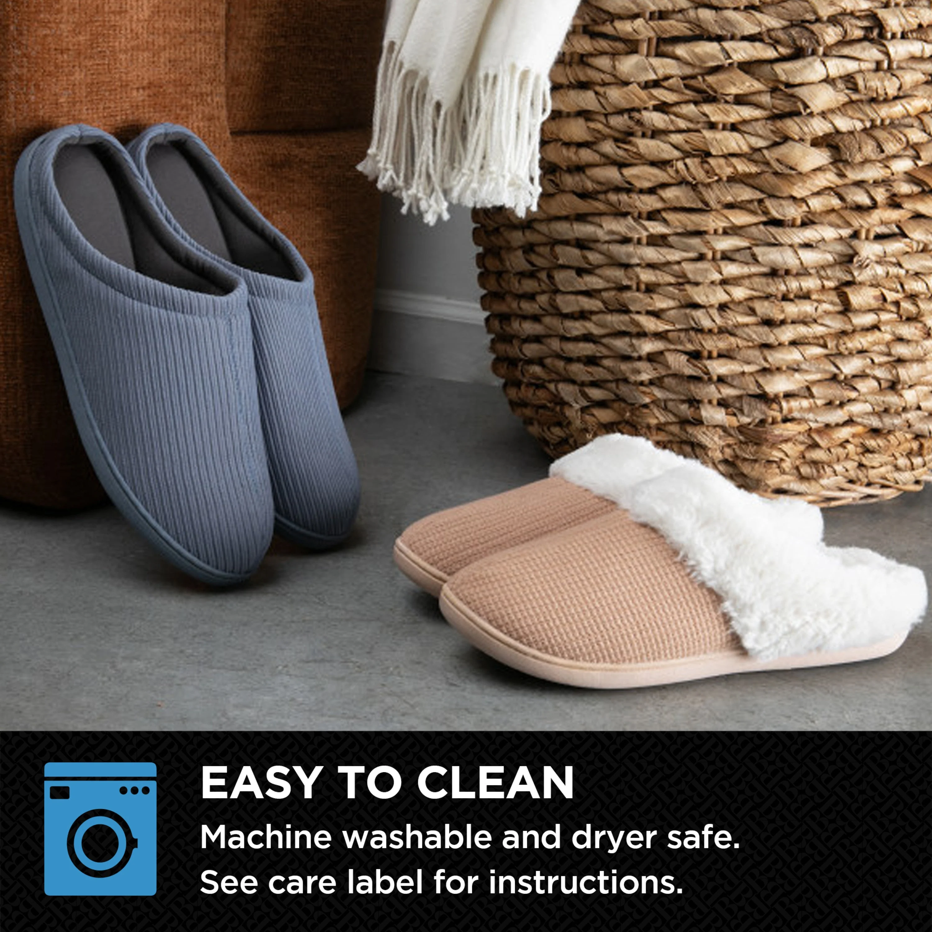 Brookstone Classic Comfort Memory Foam Slippers - Men's - Image 53