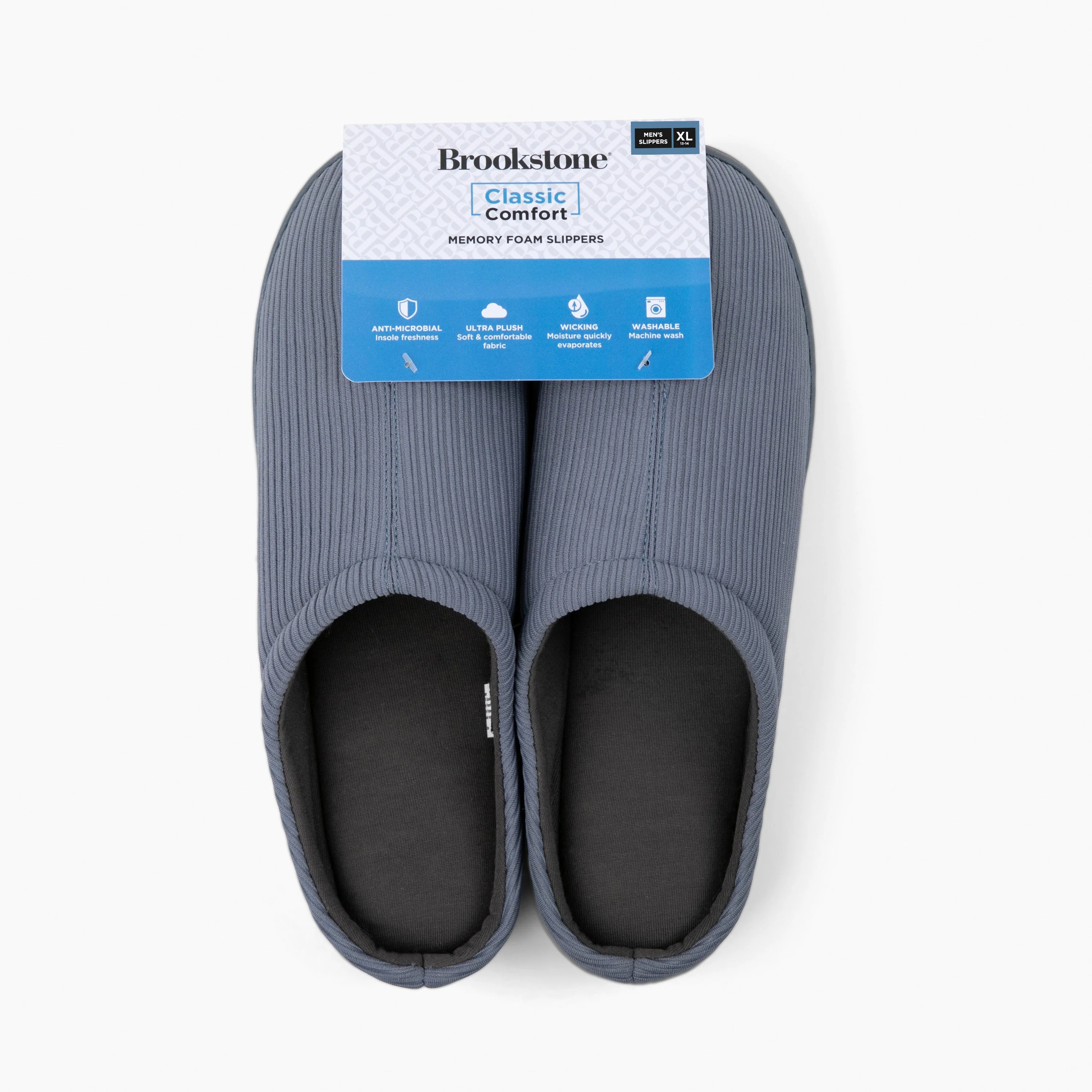 Brookstone Classic Comfort Memory Foam Slippers - Men's - Image 54