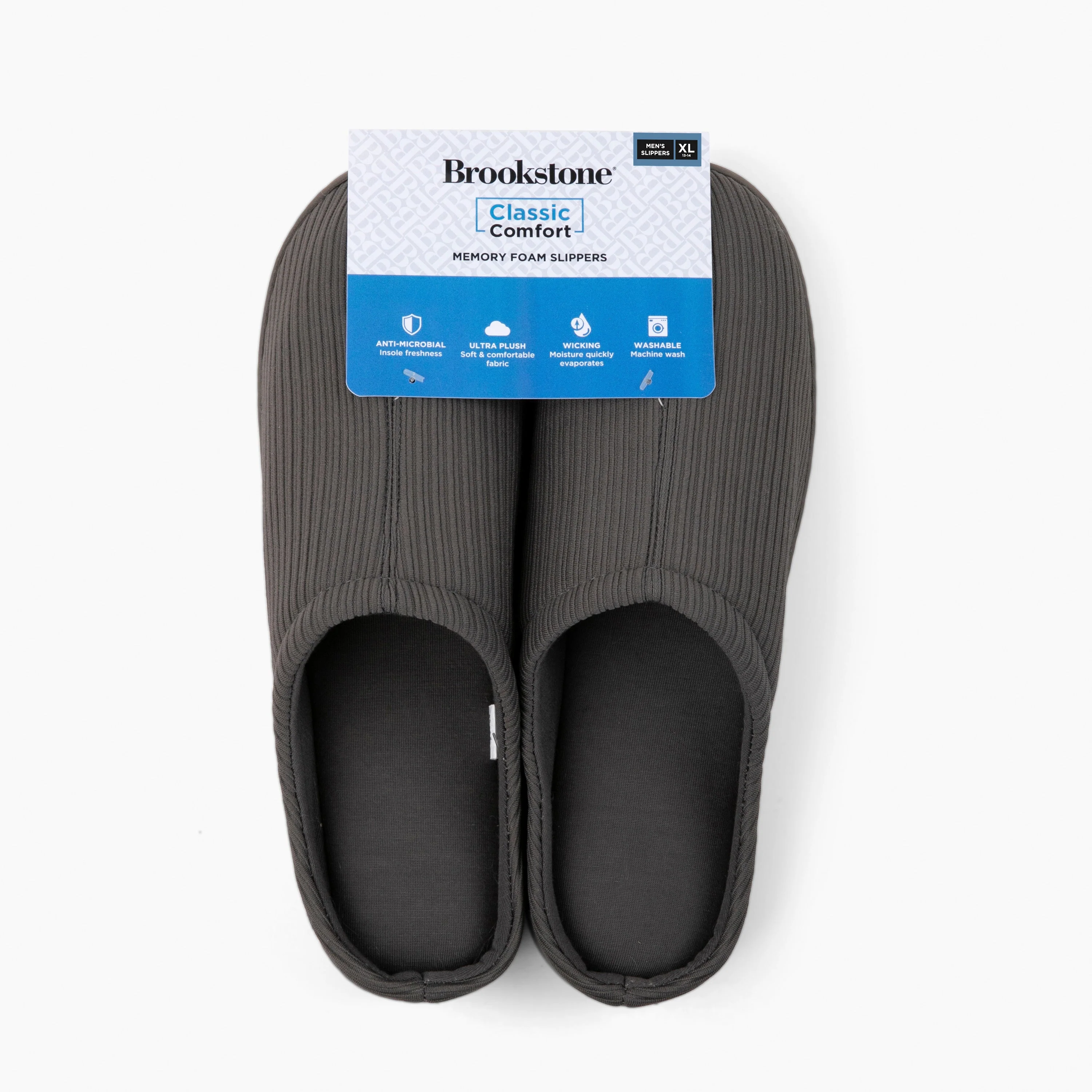 Brookstone Classic Comfort Memory Foam Slippers - Men's - Image 66