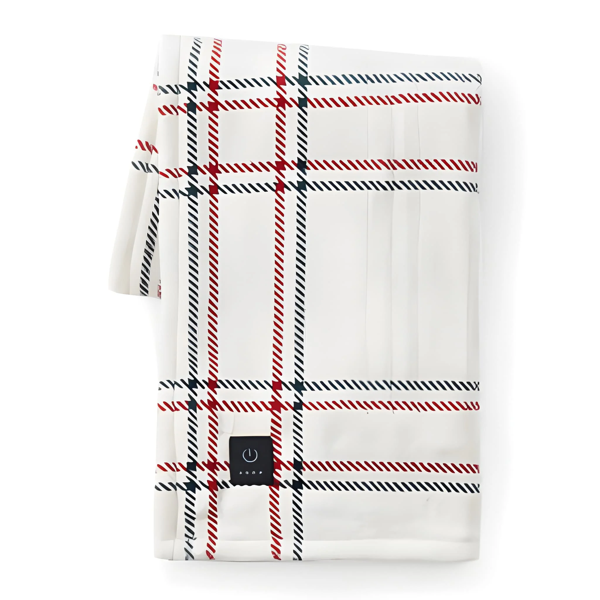 Brookstone Cozy Heated Plush Throw Holiday Windowpane - Image 6
