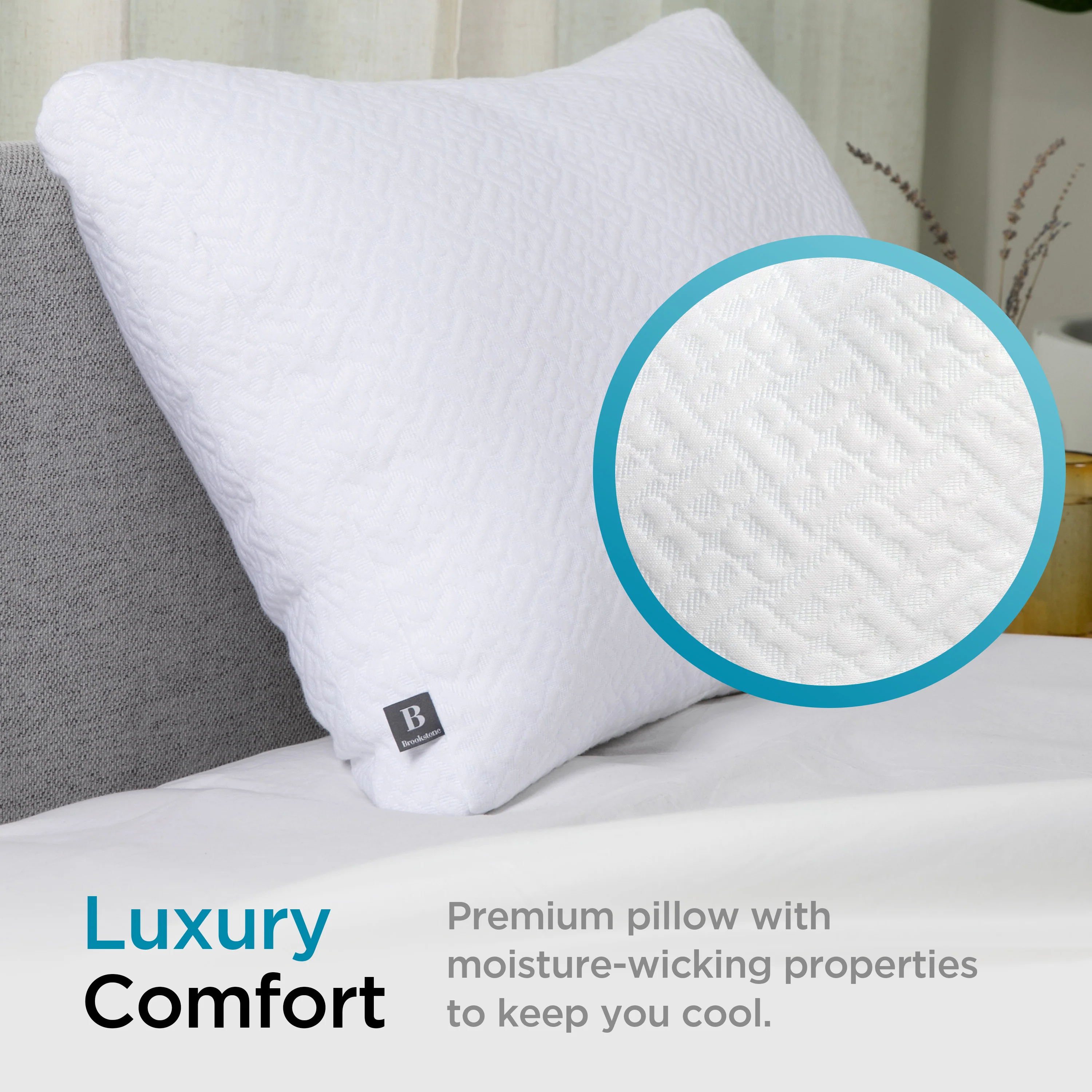 Brookstone TempSense Down Alternative Pillow (2 Pack) - Image 2