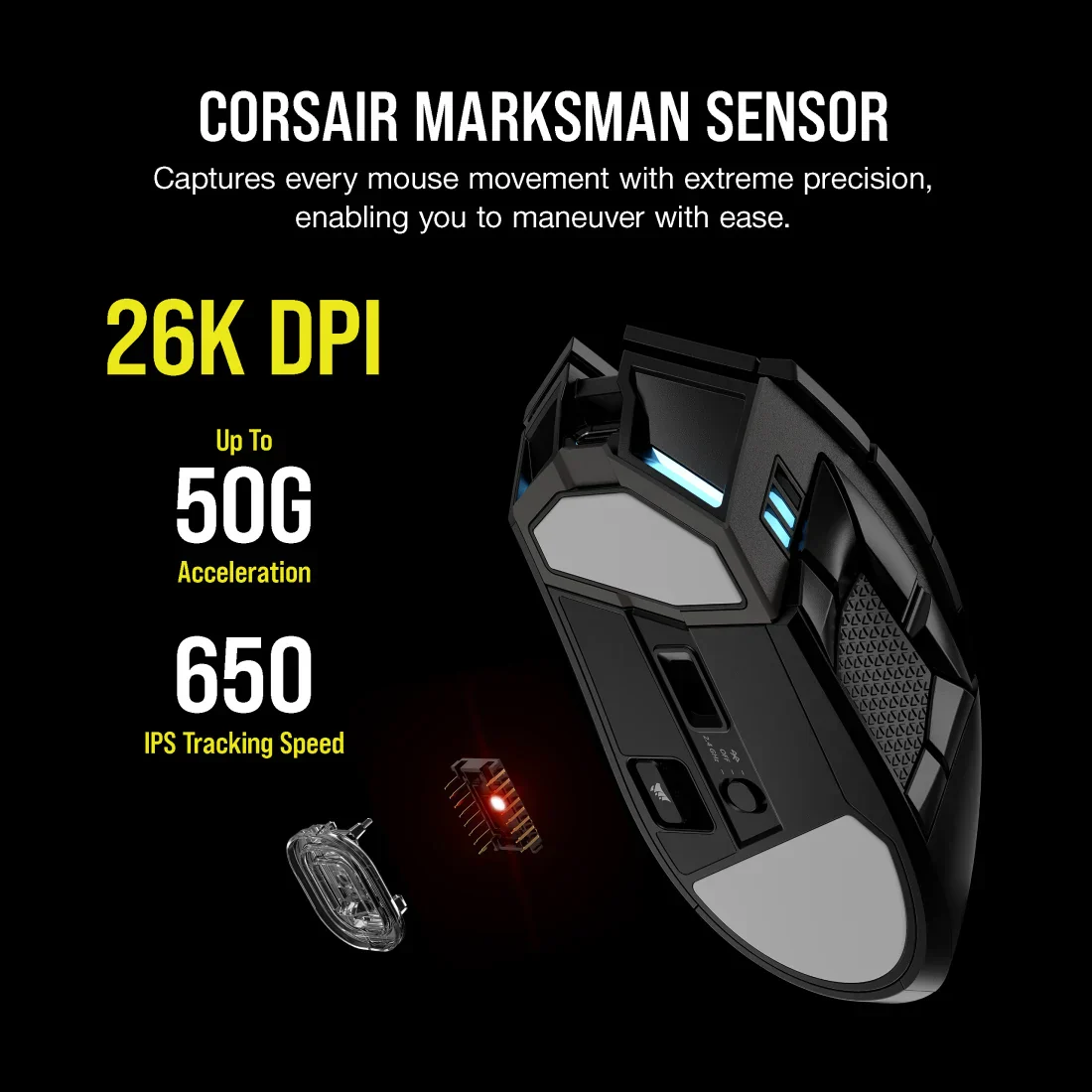 Corsair DARKSTAR RGB Wireless Gaming Mouse - Image 7