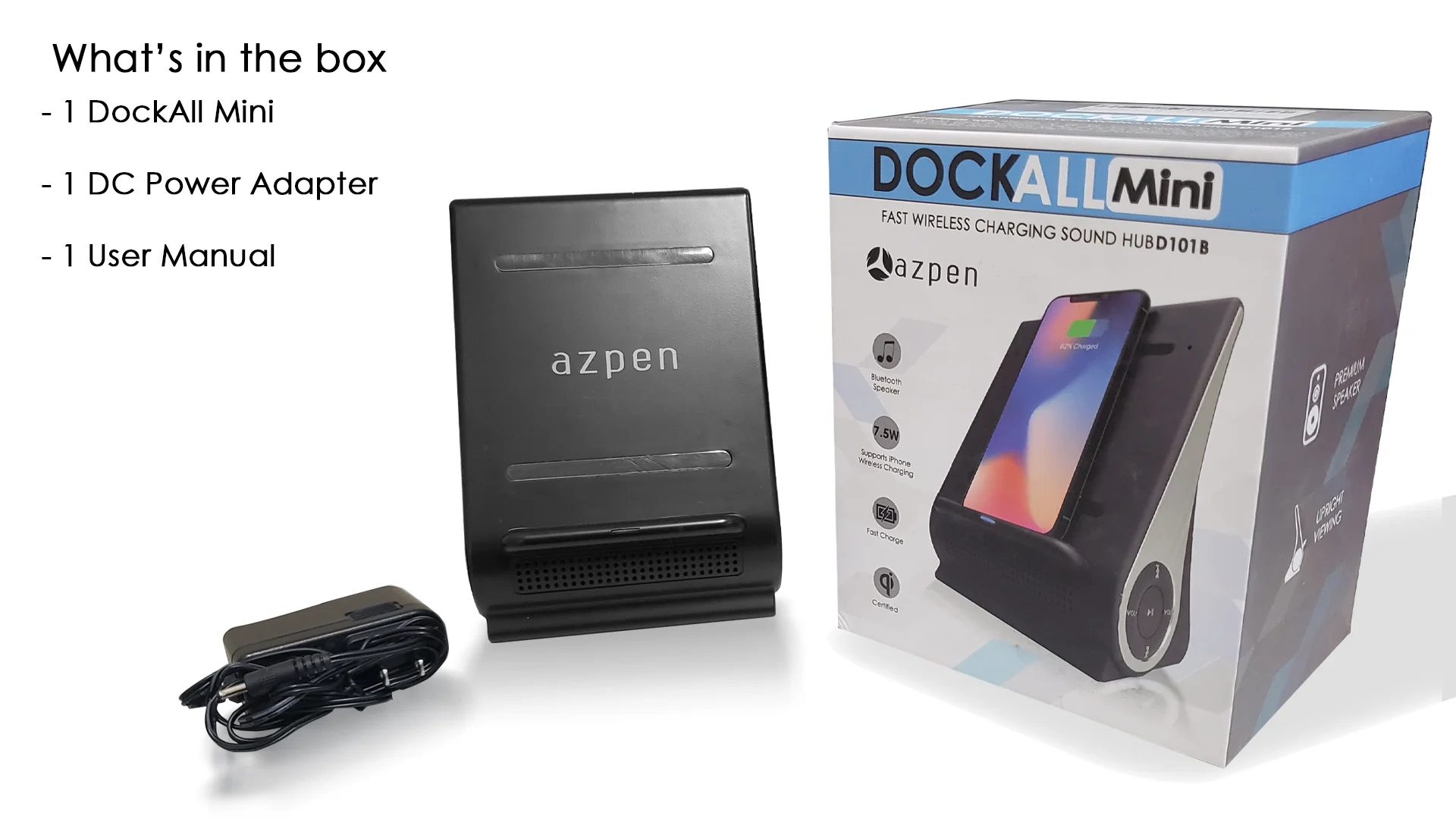 DockAll Mini D101B - 8 Watt Bluetooth Speaker and Docking Station With 10 Watt Fast Wireless Charging - Image 5