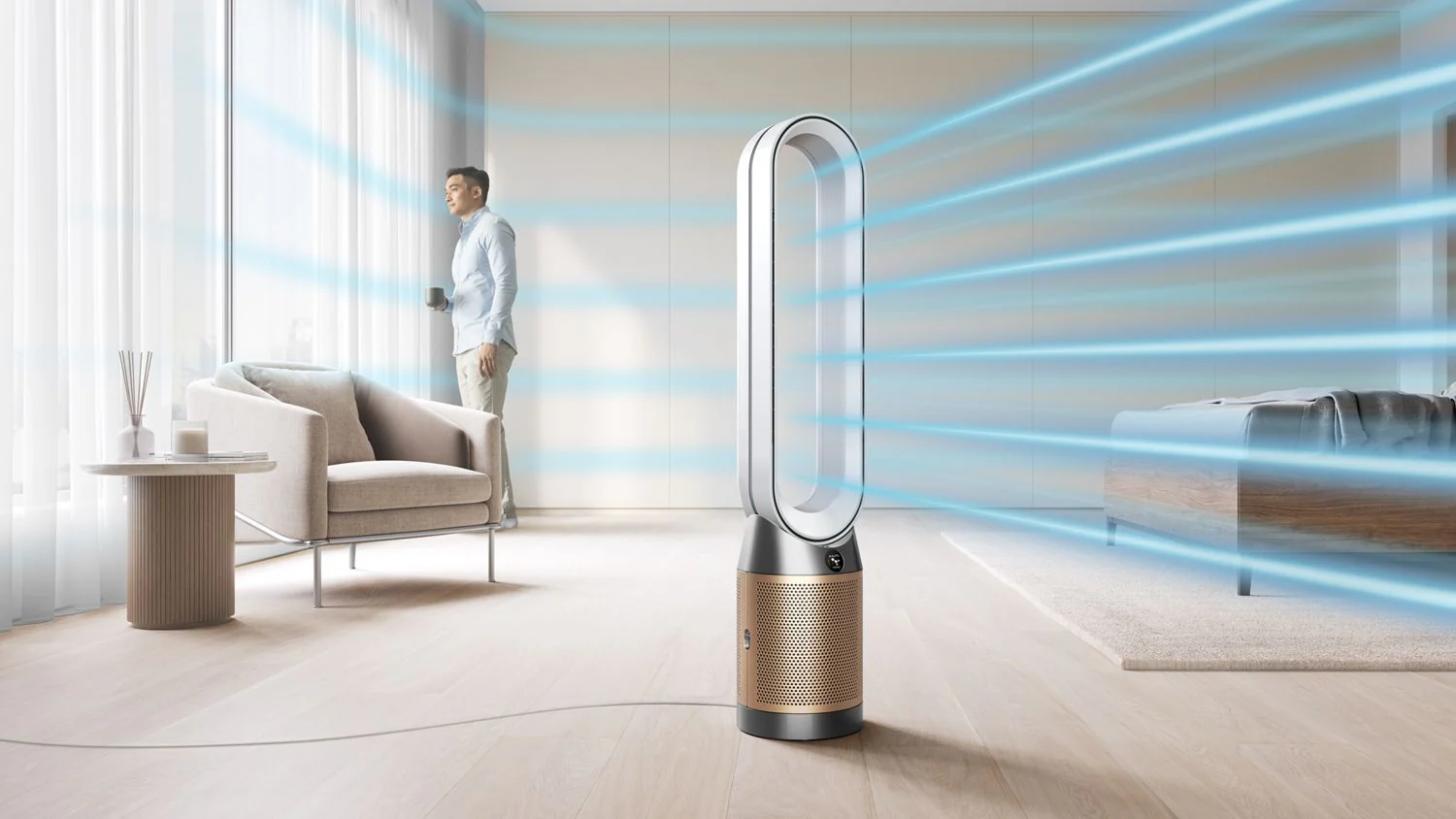 Dyson Purifier Humidify+Cool PC2 De-NOx Tower in White/Gold - Image 2