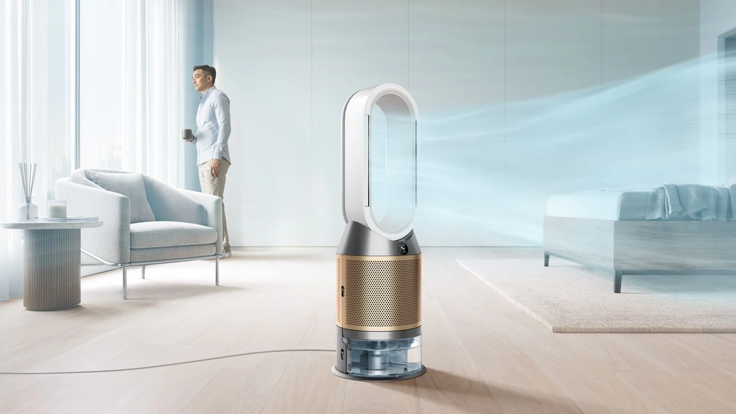 Dyson Purifier Humidify+Cool PH2 De-NOx Tower in White/Gold - Image 3