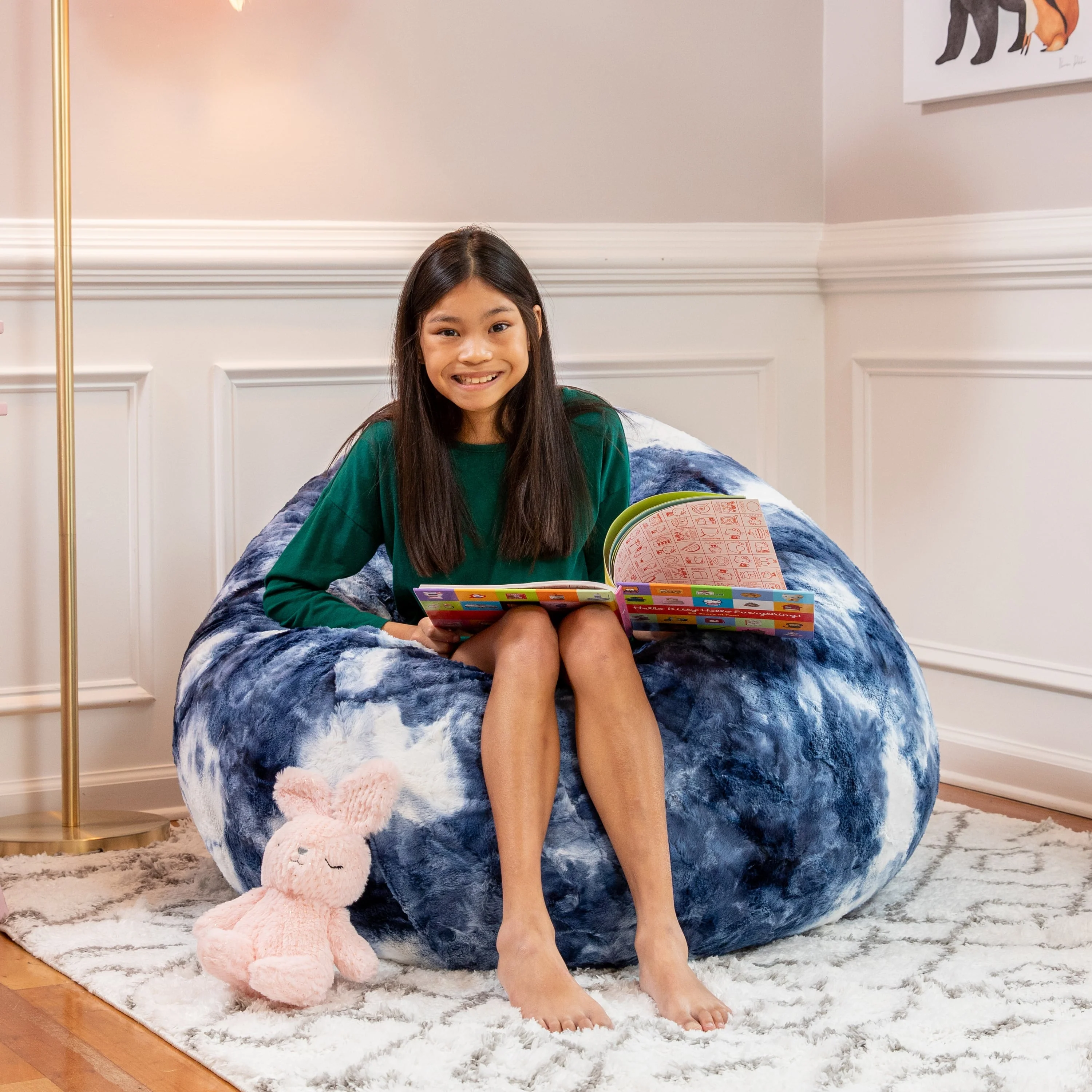 Jaxx Cocoon 4 Foot Bean Bag Chair - Faux Fur - Image 3