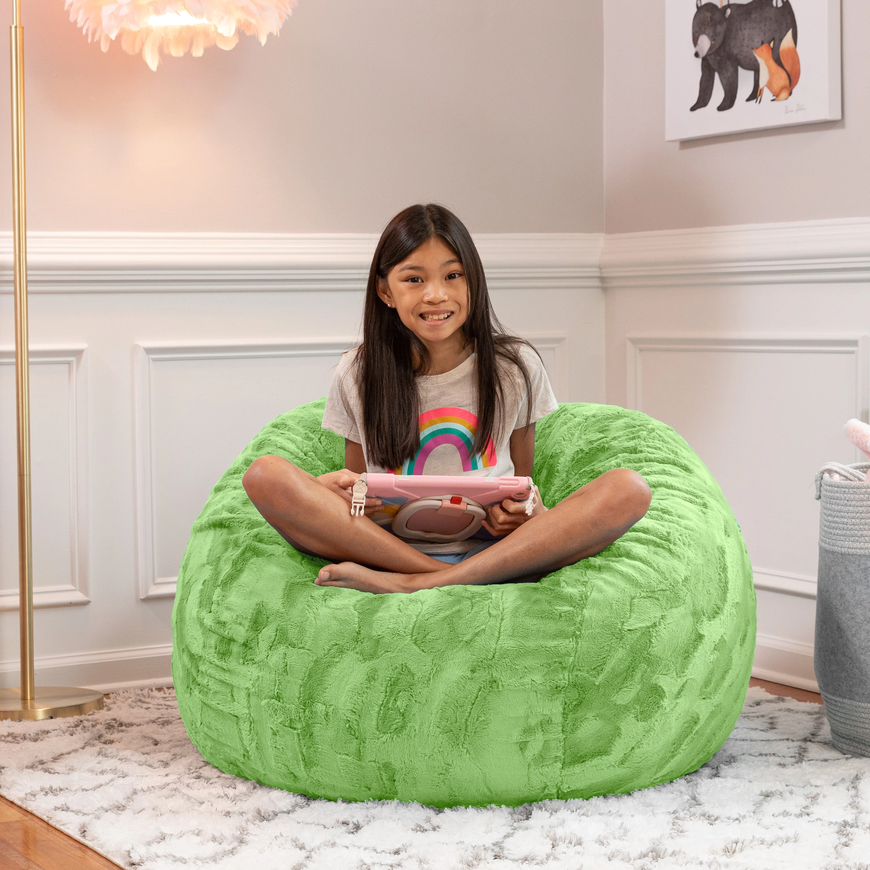 Jaxx Saxx 3 Foot Bean Bag Chair - Faux Fur - Image 4