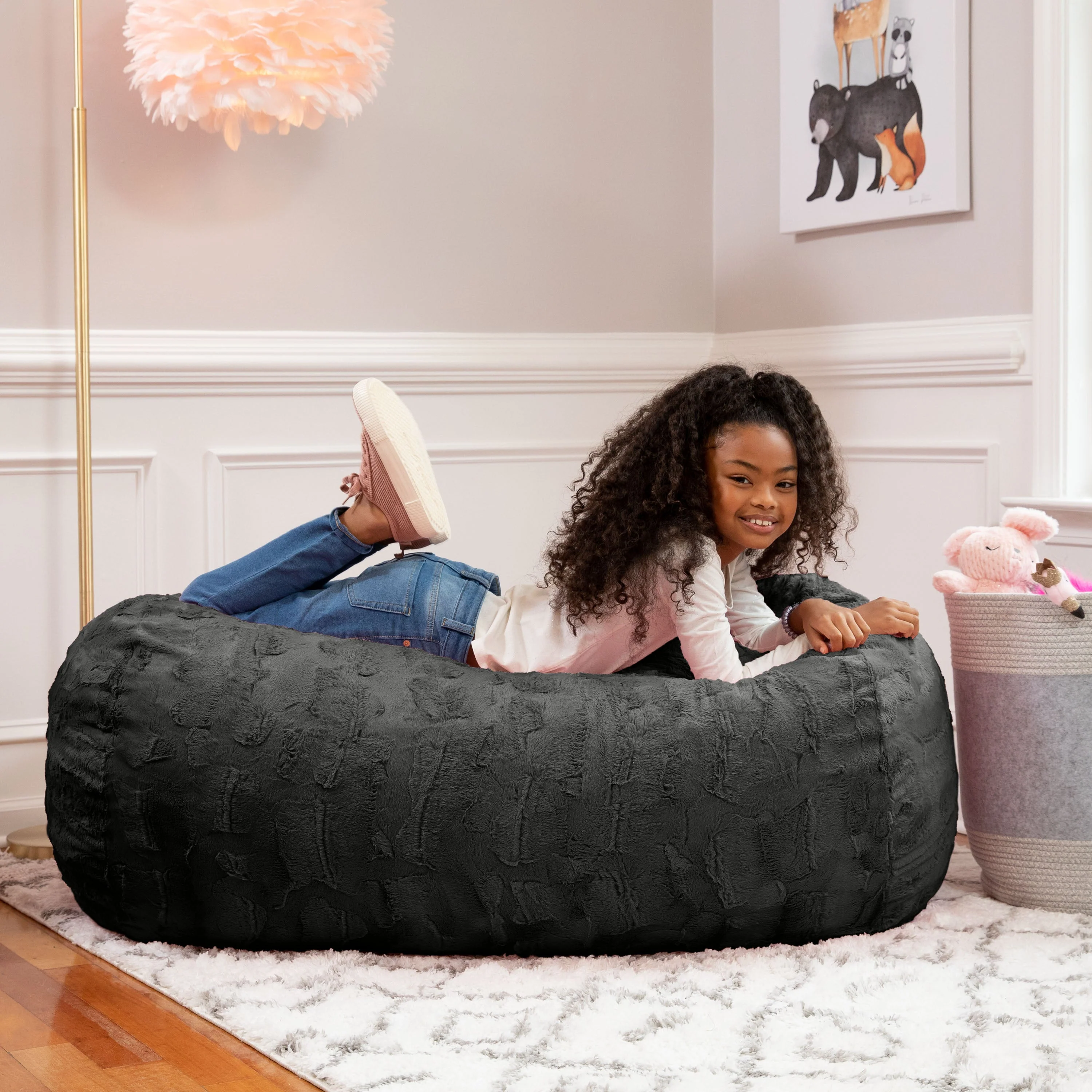 Jaxx Sofa Saxx Bean Bag Couch - 4 Foot - Faux Fur - Image 2