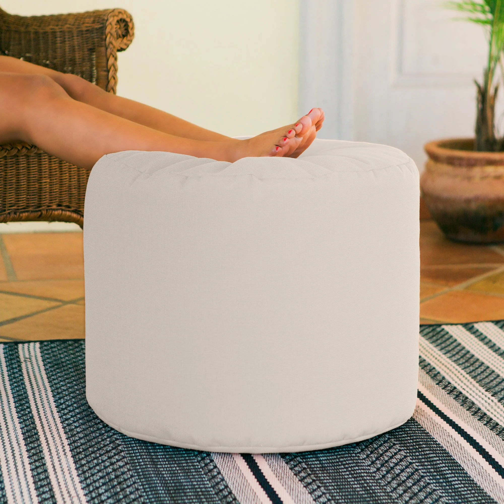 Jaxx Spring Indoor / Outdoor Bean Bag Pouf Ottoman - Image 9