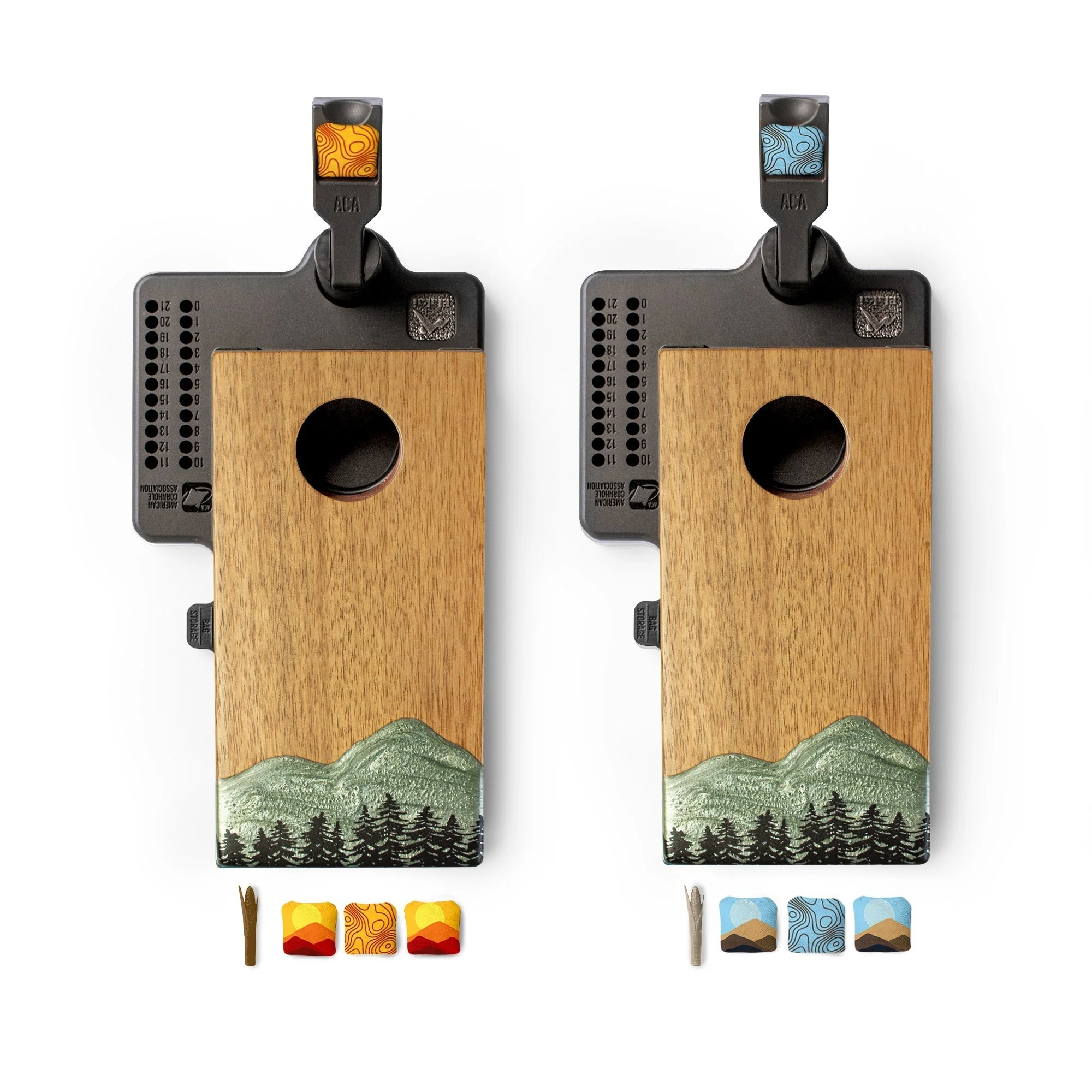 Mini Tabletop Resin & Wood Cornhole Set | Mountain Collection - Image 3