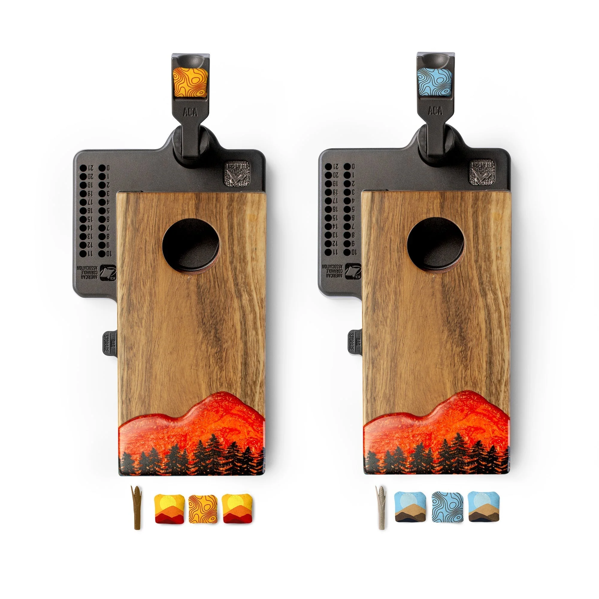Mini Tabletop Resin & Wood Cornhole Set | Mountain Collection - Image 4