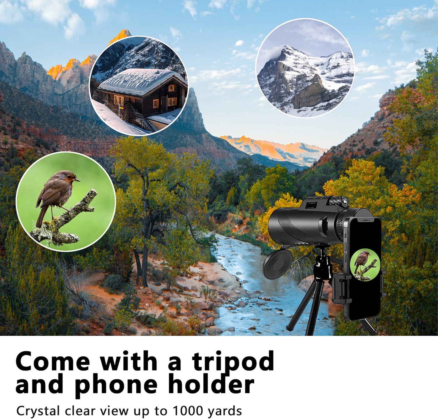 Monocular Telescope With Smartphone Holder & Tripod - Image 11