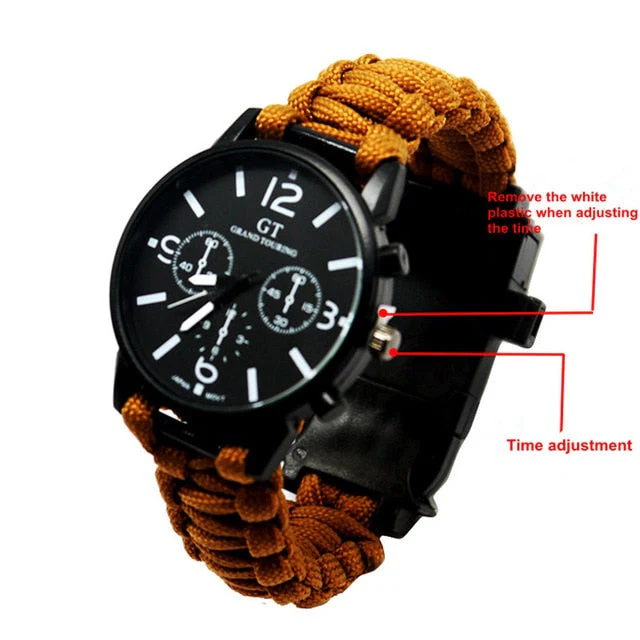 Outdoor Multi Function Camping Survival Watch Bracelet Tools With LED Light - Image 10