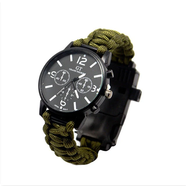Outdoor Multi Function Camping Survival Watch Bracelet Tools With LED Light - Image 13