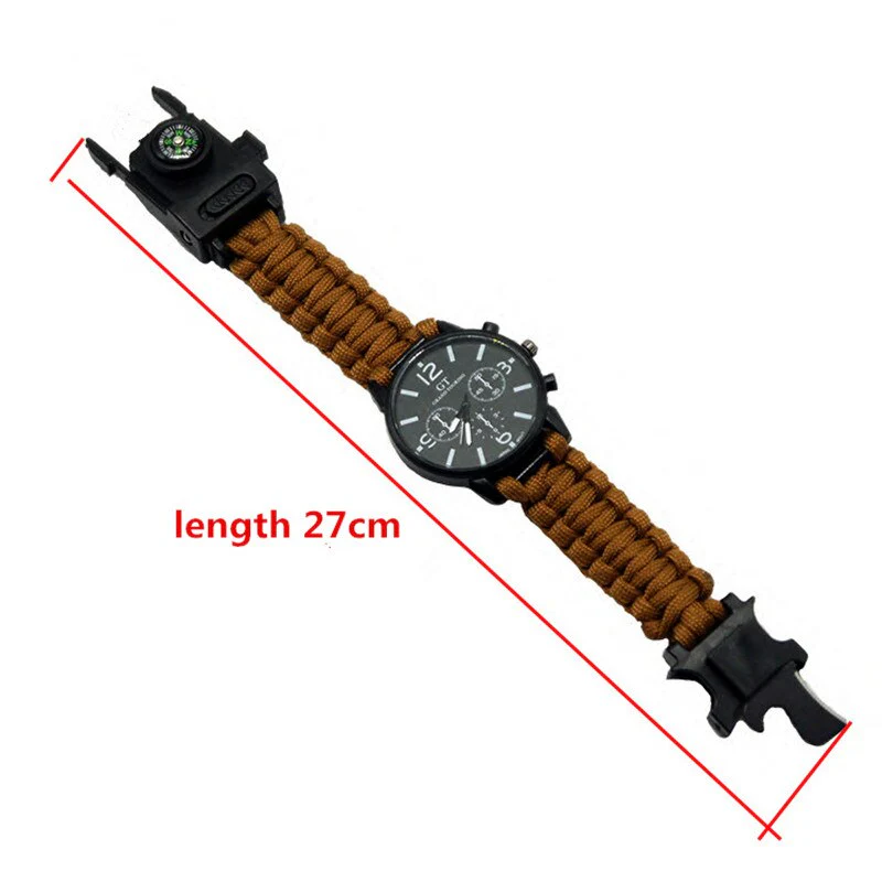 Outdoor Multi Function Camping Survival Watch Bracelet Tools With LED Light - Image 5
