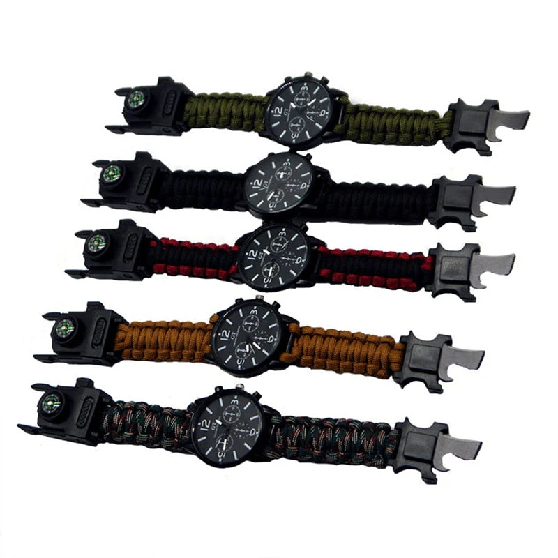 Outdoor Multi Function Camping Survival Watch Bracelet Tools With LED Light - Image 6