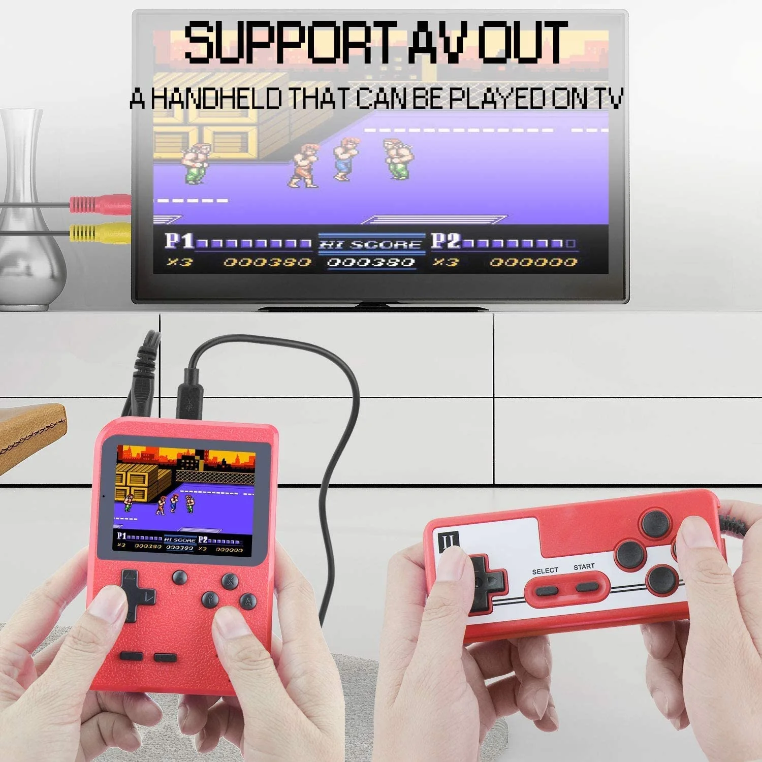 Portable Game Pad With 400 Games Included + Additional Player Controller - Image 4