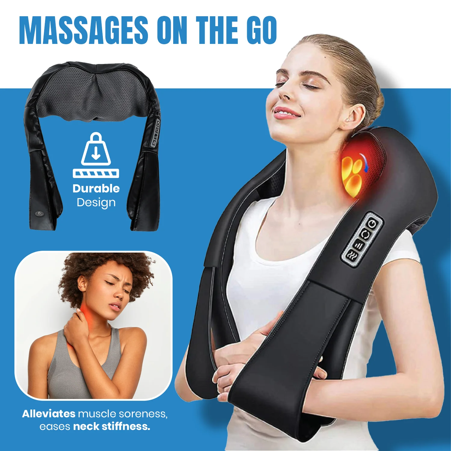 3D Shiatsu Heating Back and Neck Massager - Image 9