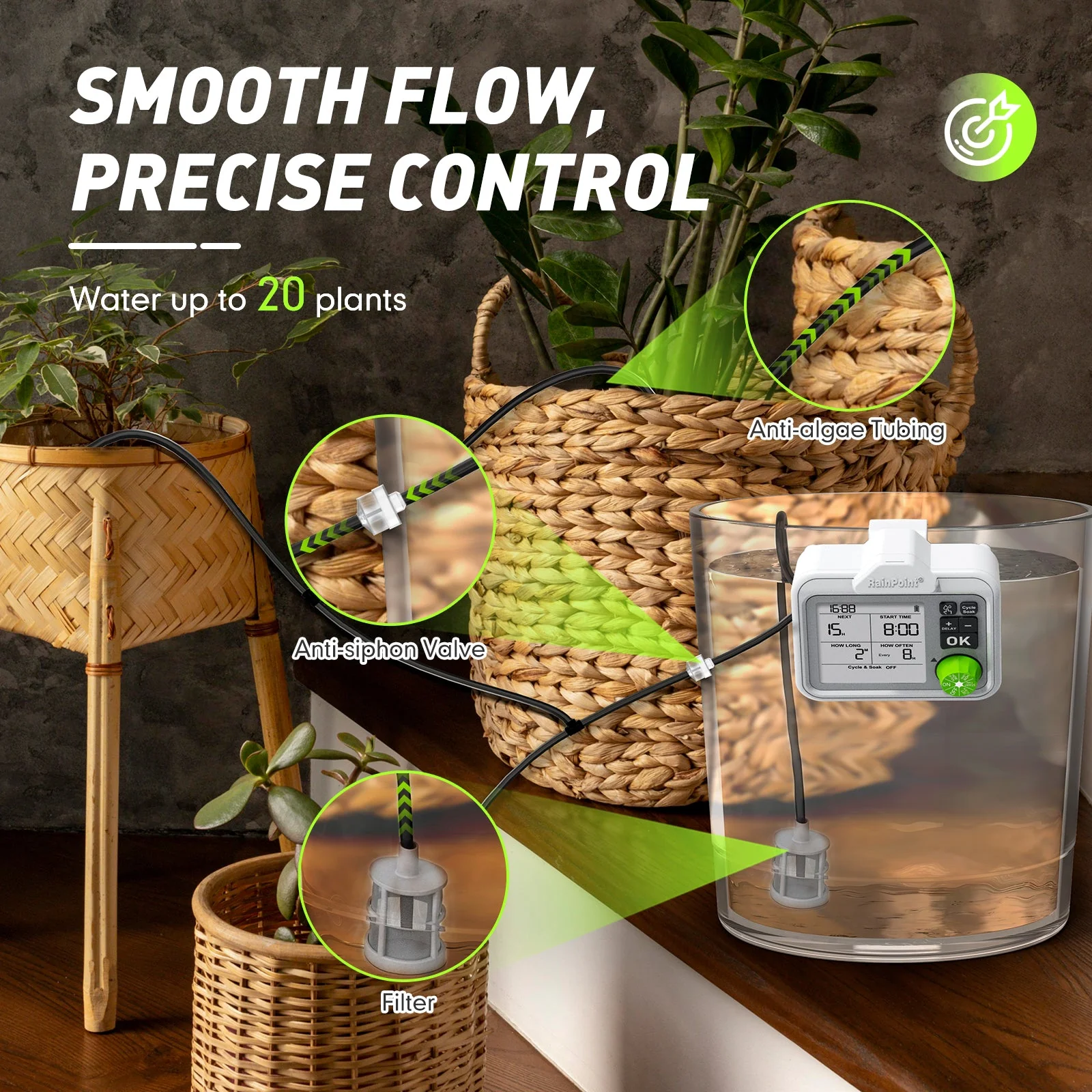 RAINPOINT Automatic Plant Watering System With Large Display - Image 9