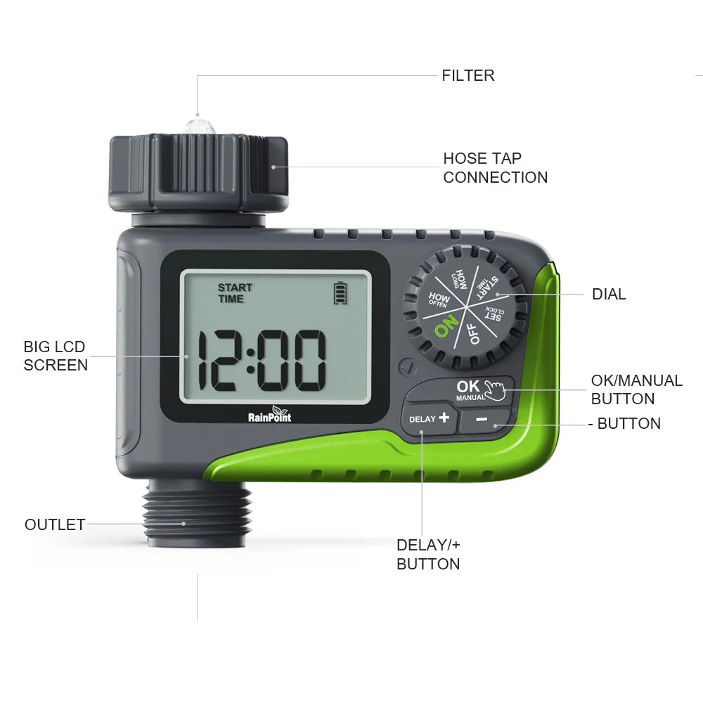 RAINPOINT Single-Outlet Programmable Sprinkler Timer - Image 2