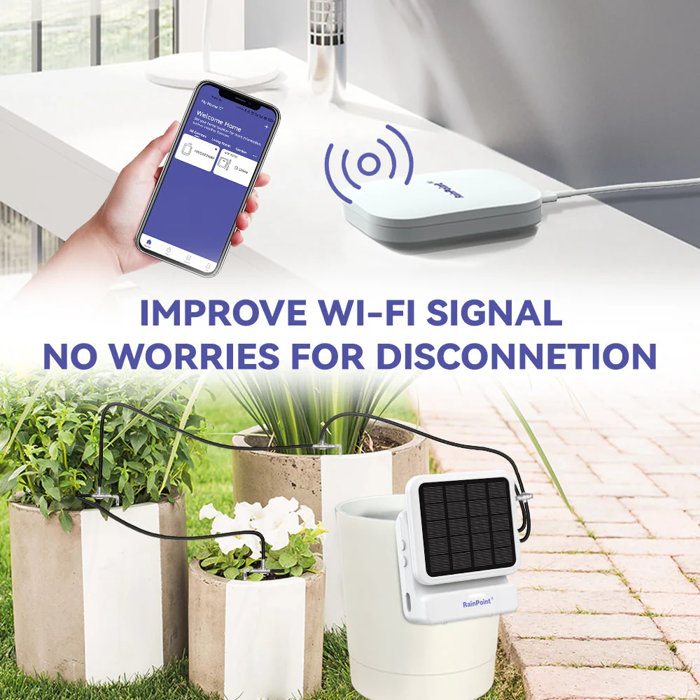 RainPoint Wi-Fi Indoor Watering Timer – Solar Pump & Smart Scheduling for House Plants - Image 3