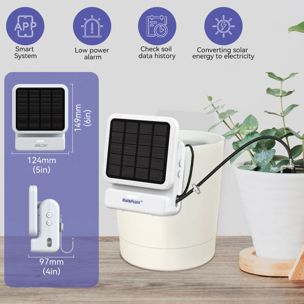 RainPoint Wi-Fi Indoor Watering Timer – Solar Pump & Smart Scheduling for House Plants - Image 4