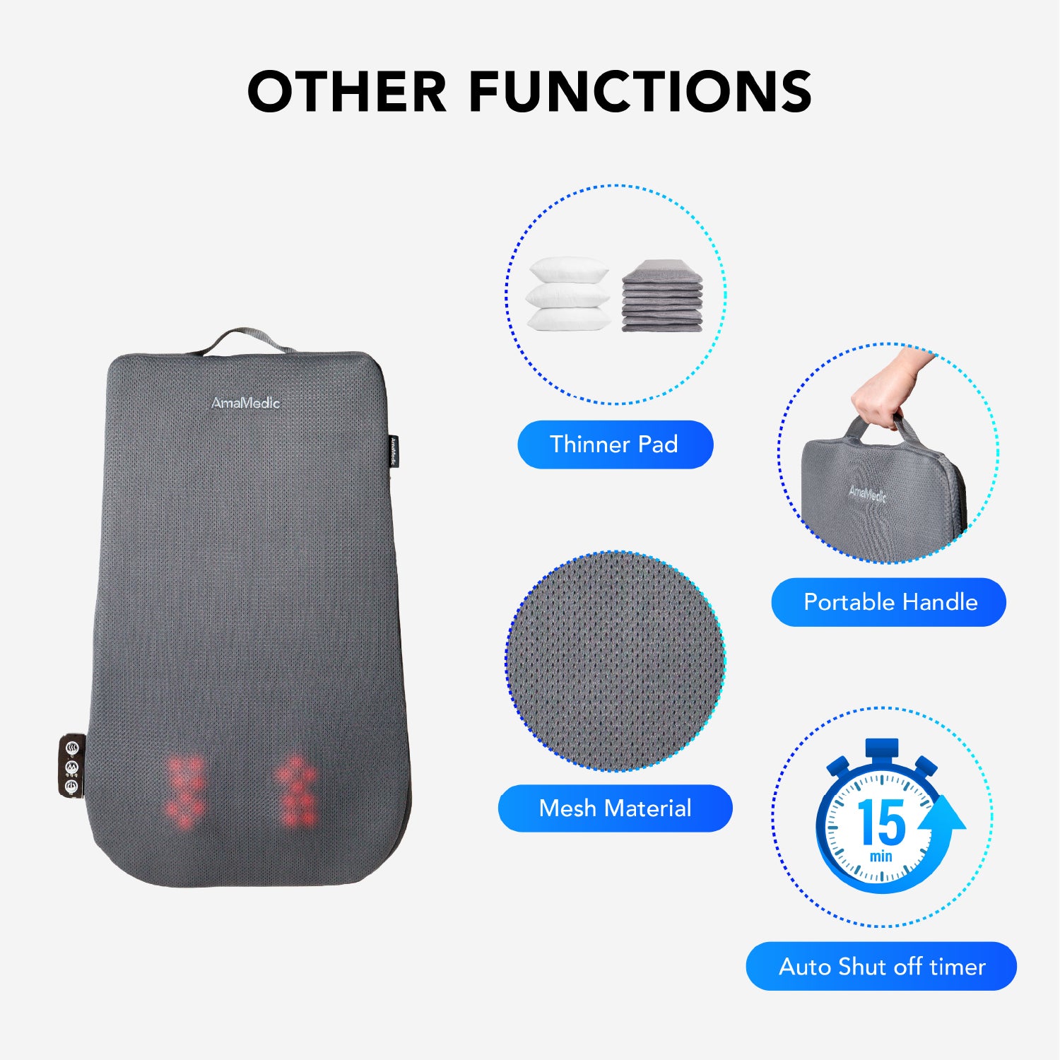 Relaxing Office Chair with Kneading Back Massage Pad & Heating Therapy - Image 10