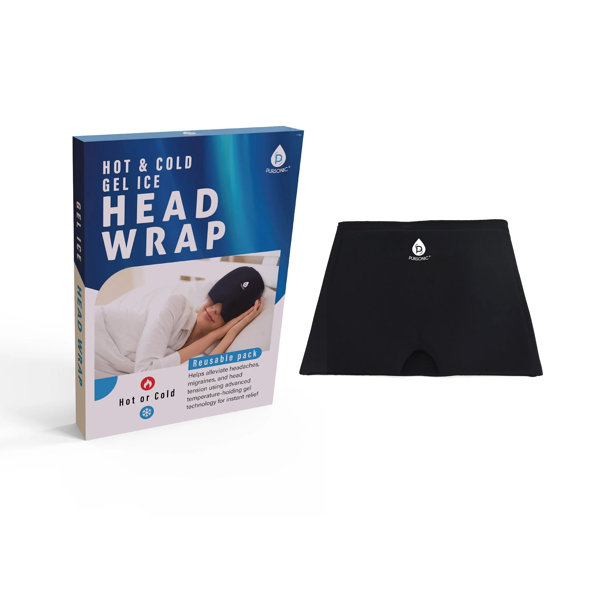 Reusable Hot and Cold Gel Ice Head Wrap – Instant Migraine Relief Cap - Image 4