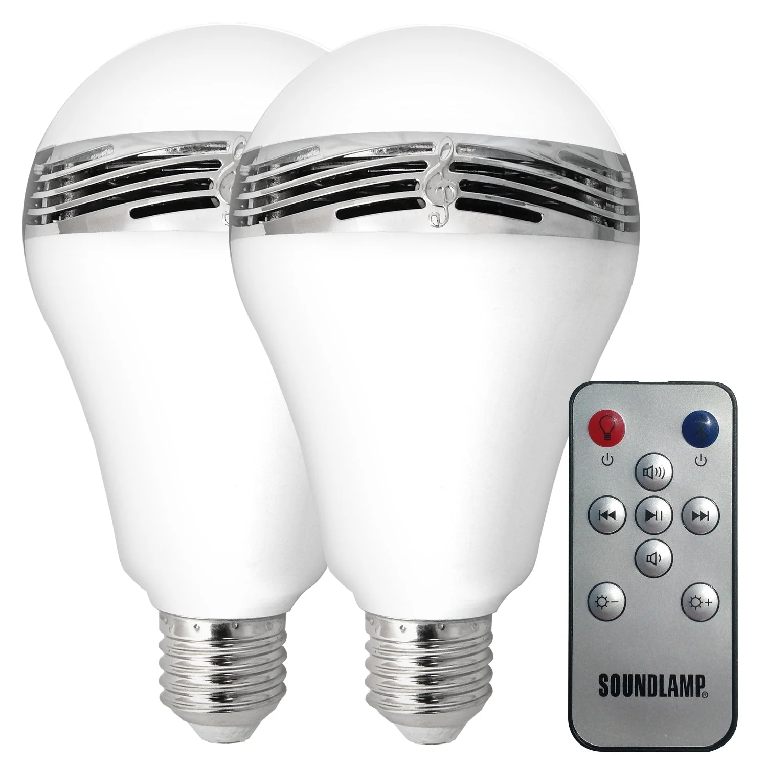 SOUNDLAMP Dimmable LED Light Bulb Bluetooth Speaker - 2 Pack