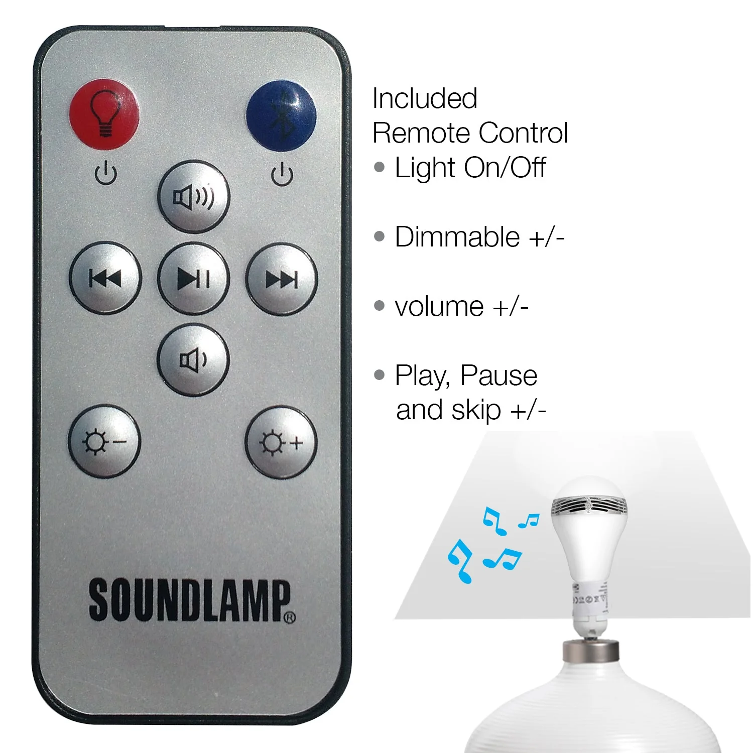 SOUNDLAMP Dimmable LED Light Bulb Bluetooth Speaker - 2 Pack - Image 2